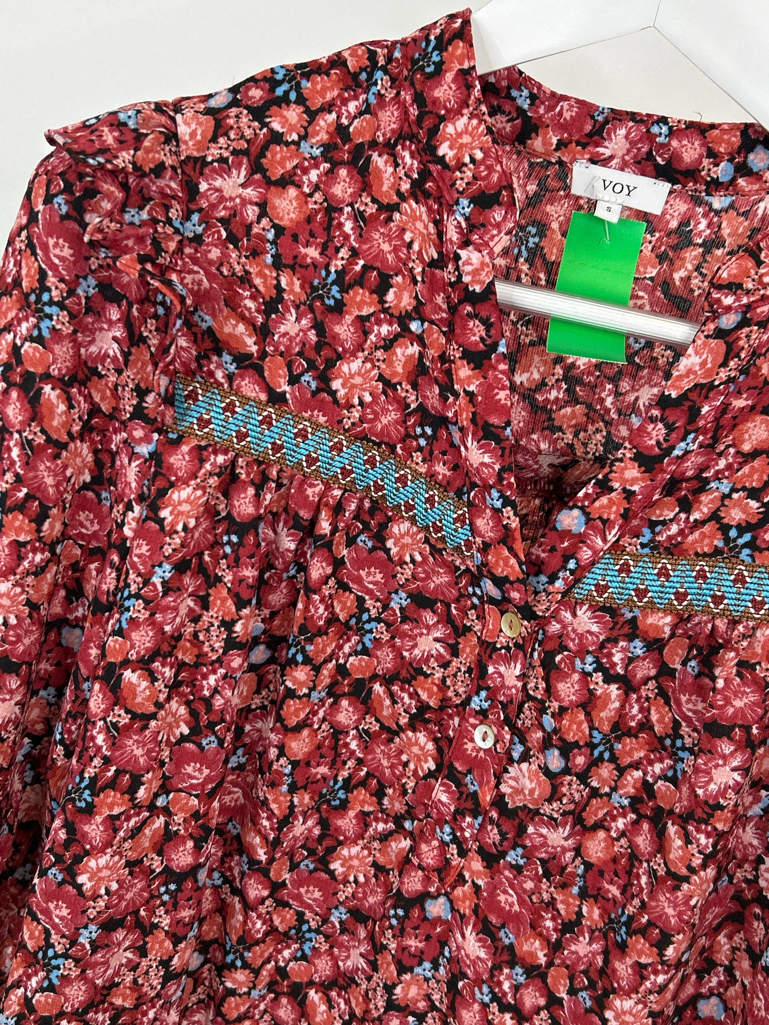 VOY Size S RED FLORAL Women's Dress