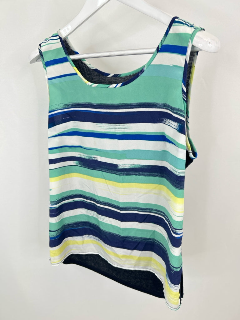 PER UNA Size 14 Navy Print Women's 2-piece Set