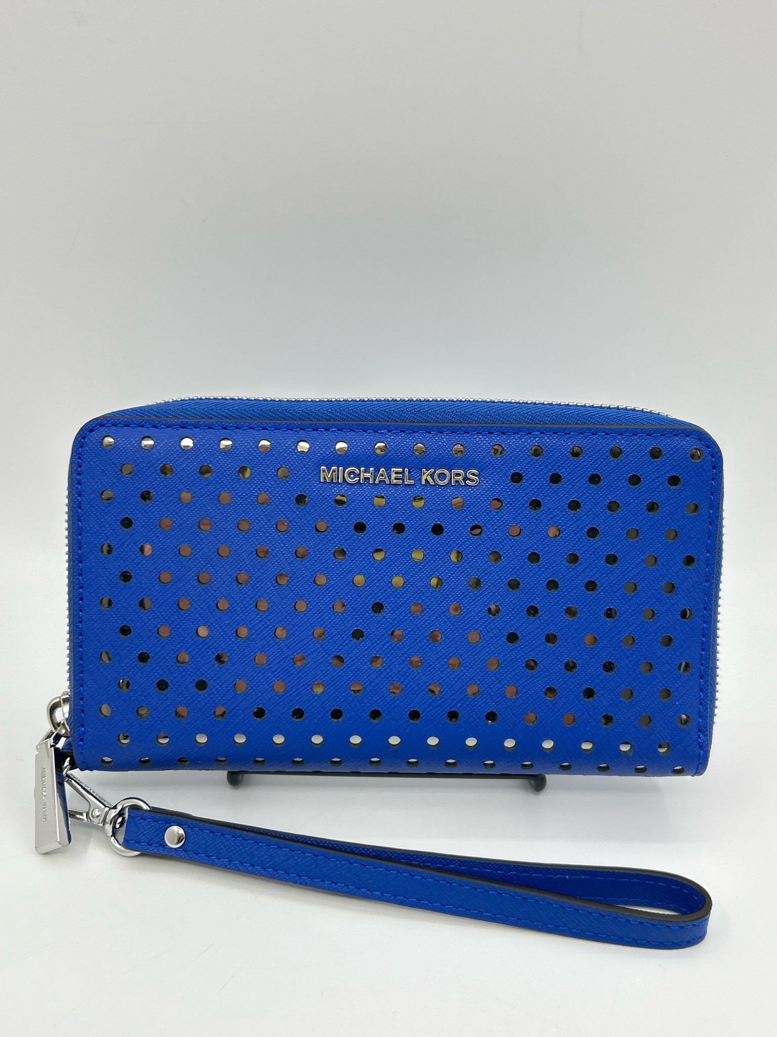 MICHAEL KORS Blue and Silver Women Wristlet