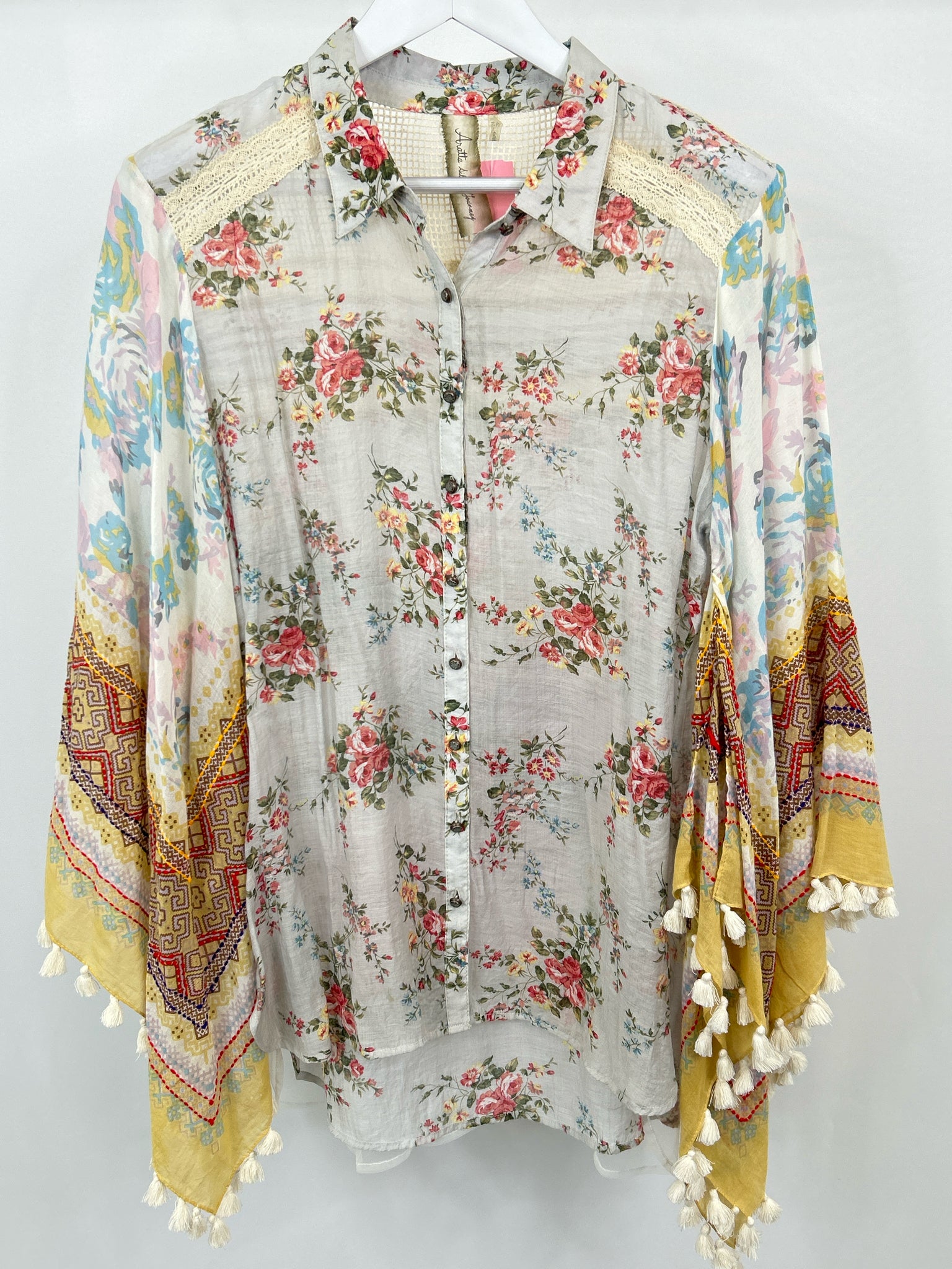 ARATTA SILENT JOURNEY Size M Pale Grey Women Blouse