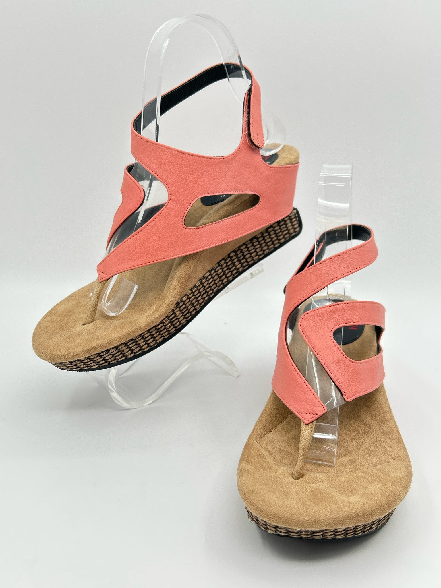 Modzori Size 8 CORAL AND BLACK Women Sandal