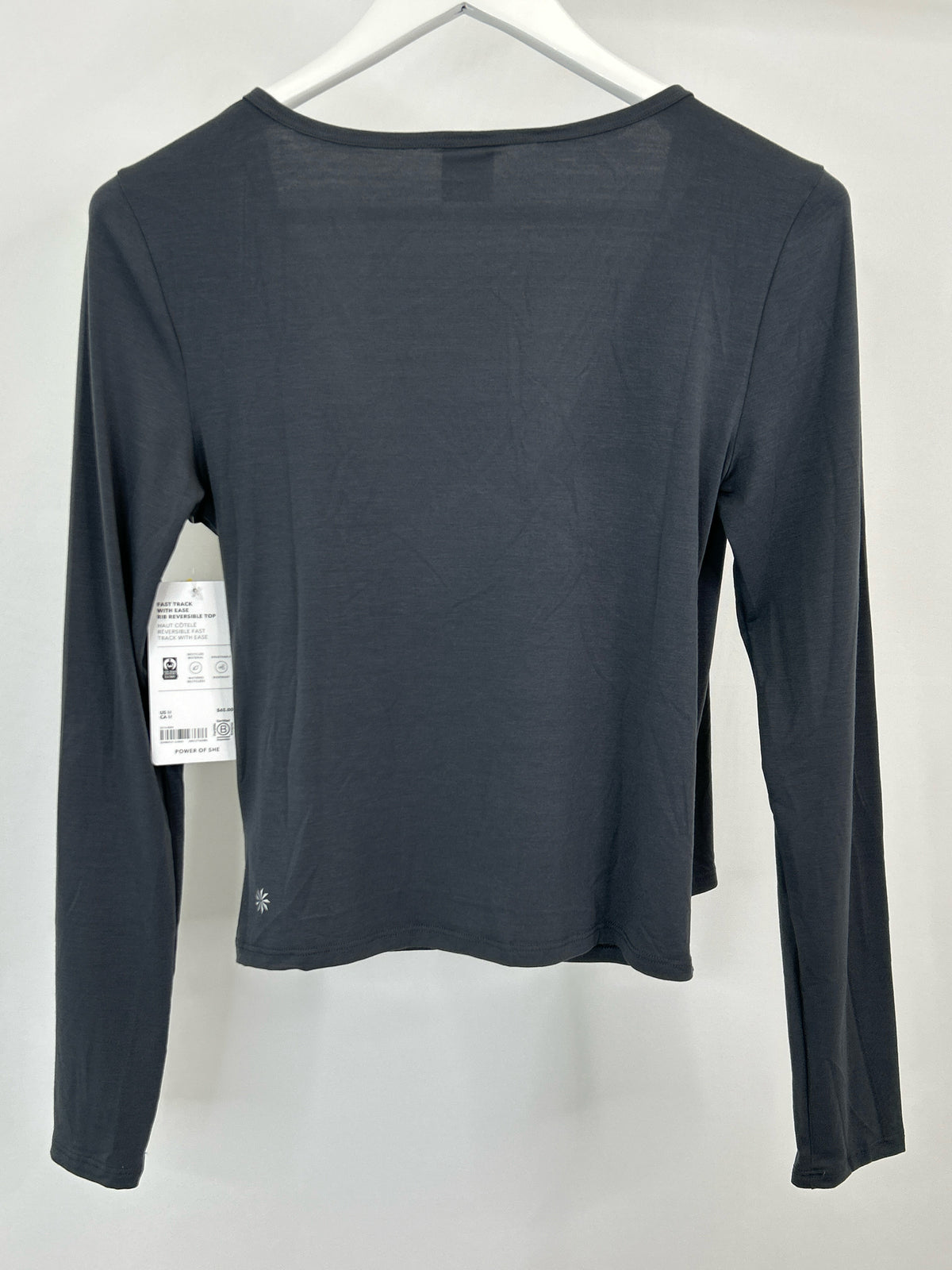ATHLETA Size M Grey Women Workout Top
