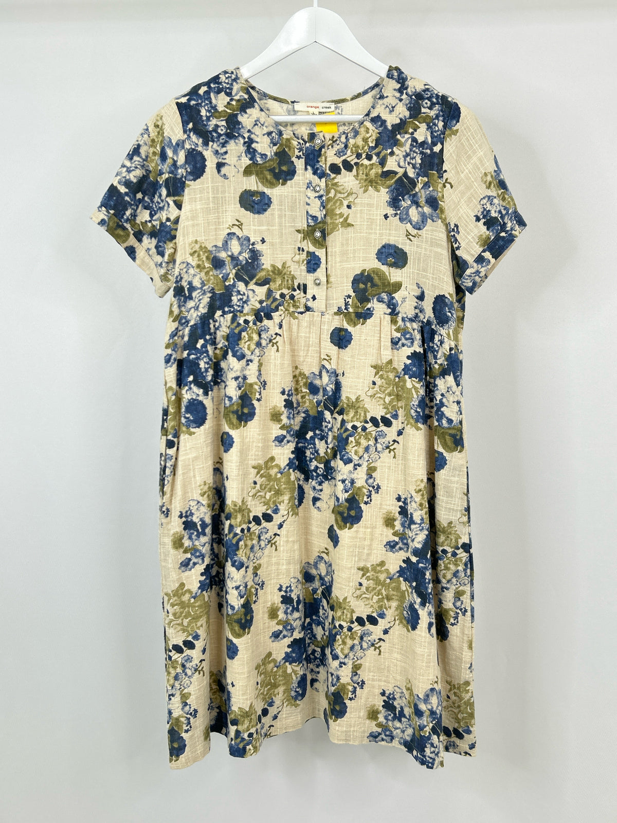 ORANGE CREEK Size L Blue floral Women Dress