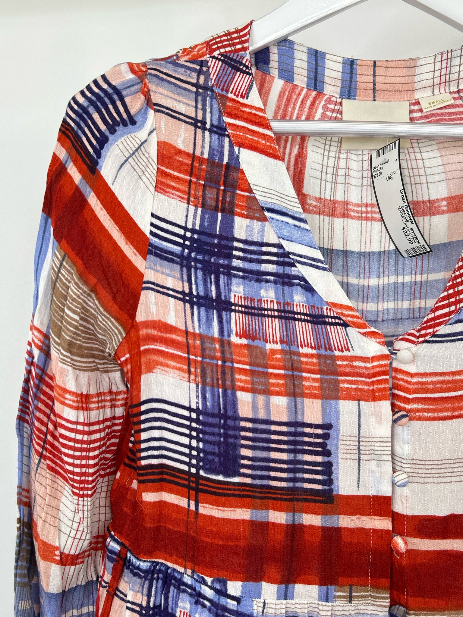 MAEVE Size S Red and Blue Women Top