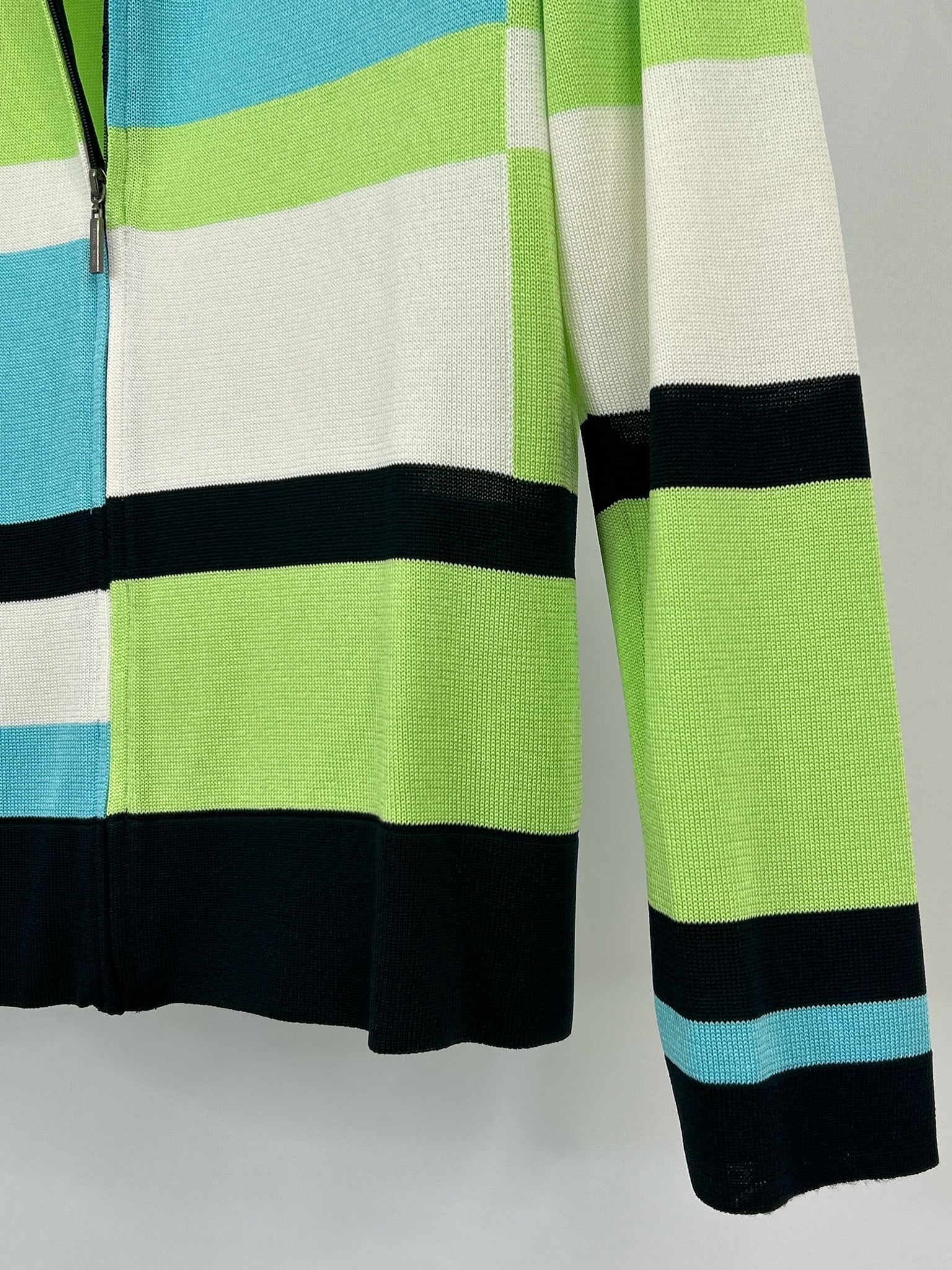 MING WANG Size ps BLACK AND BLUE Women's Cardigan