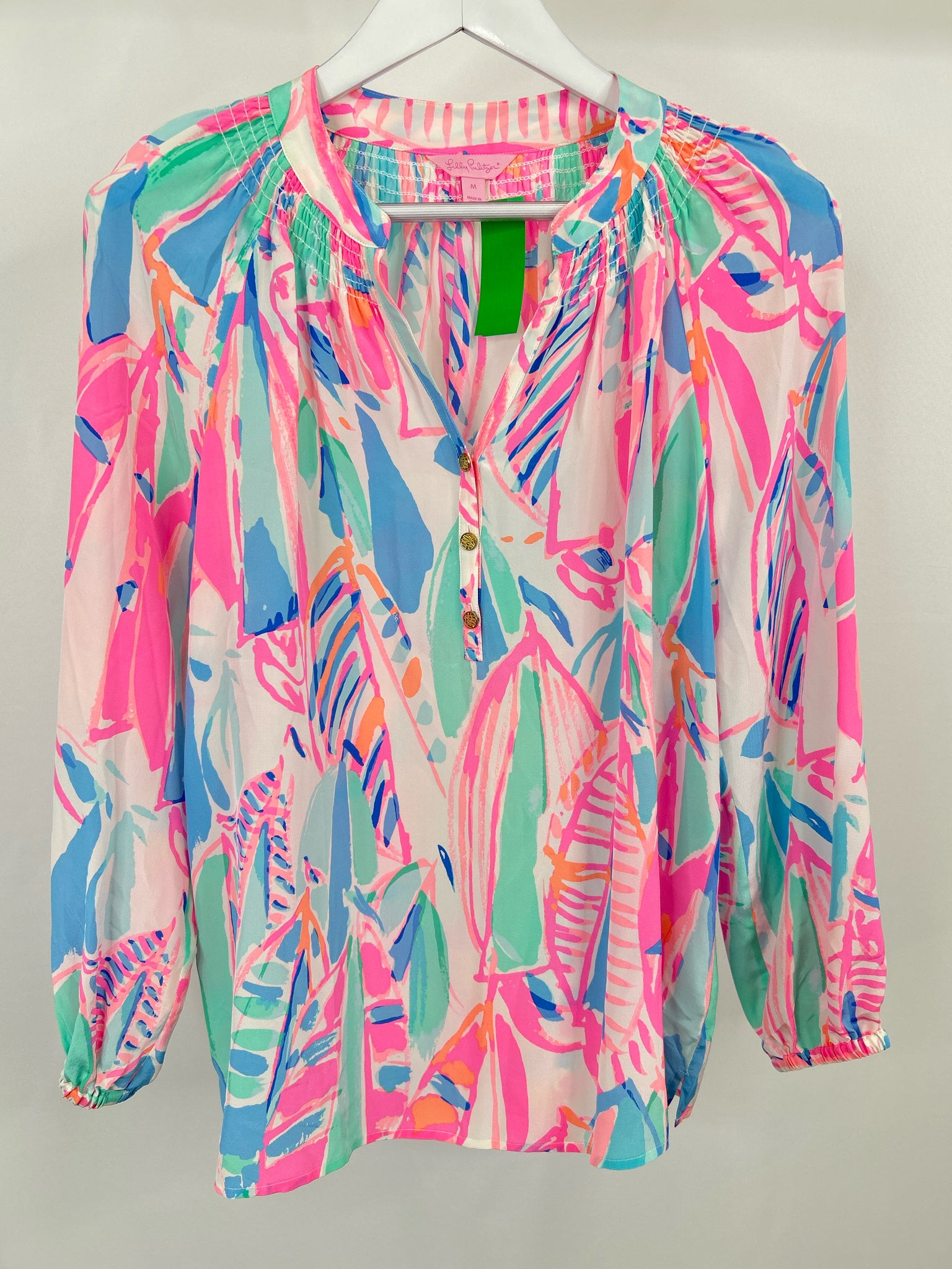 LILLY PULITZER Size M Pink Print Women Top