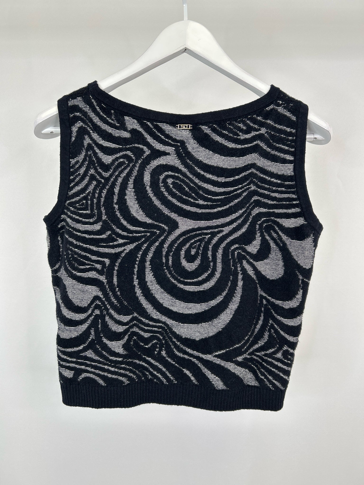ST JOHN SPORT Size L black and grey Women Tank Top