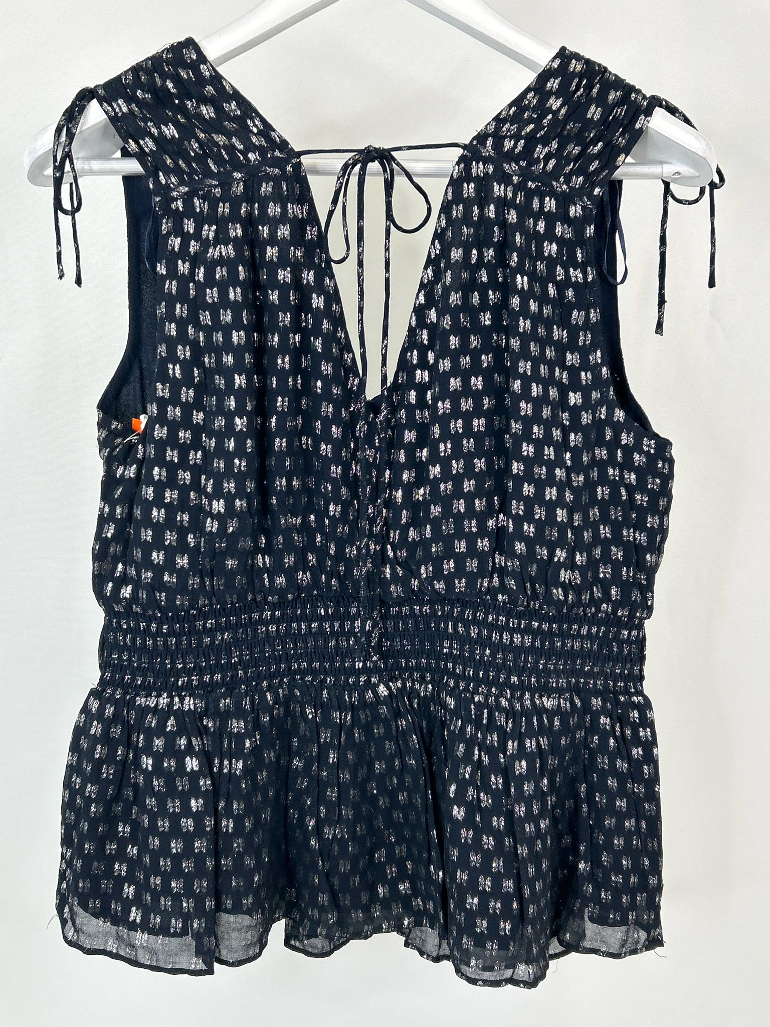 PARKER Size M Navy and Silver Women Top NWT