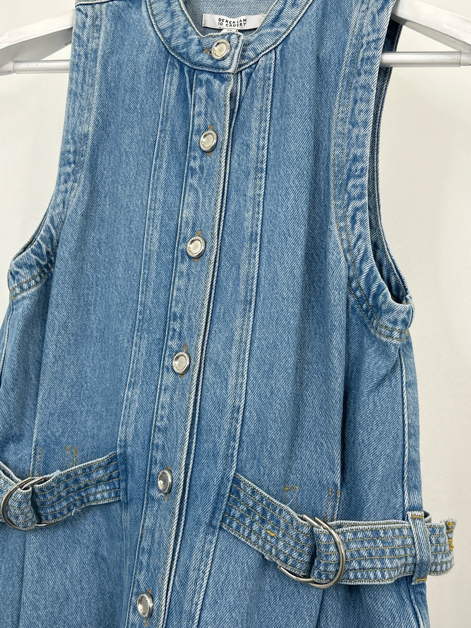 DEREK LAM 10 CROSBY Size S Blue Denim Women Dress NWT
