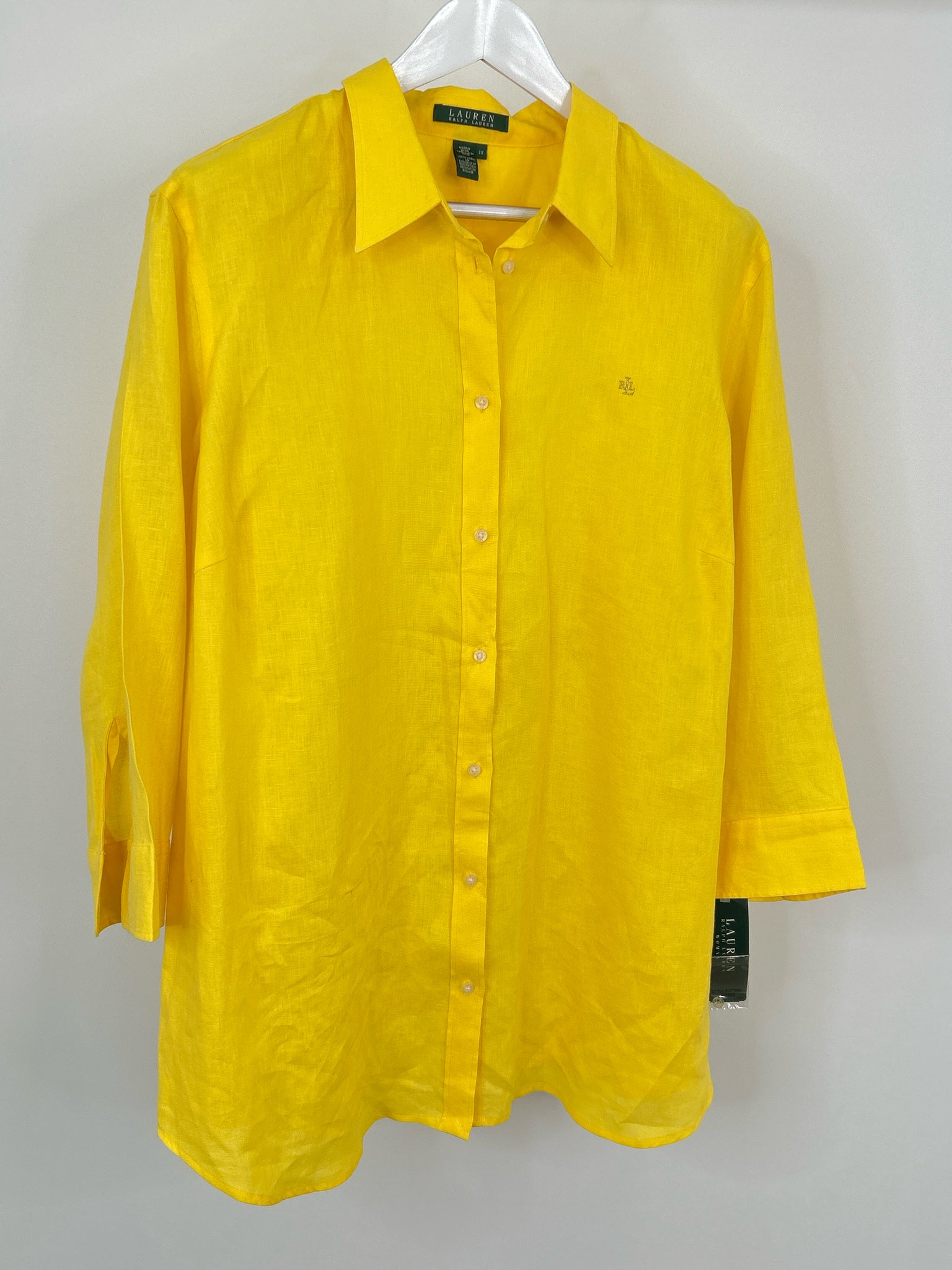 Lauren Ralph Lauren Size 2X Yellow Women Shirt