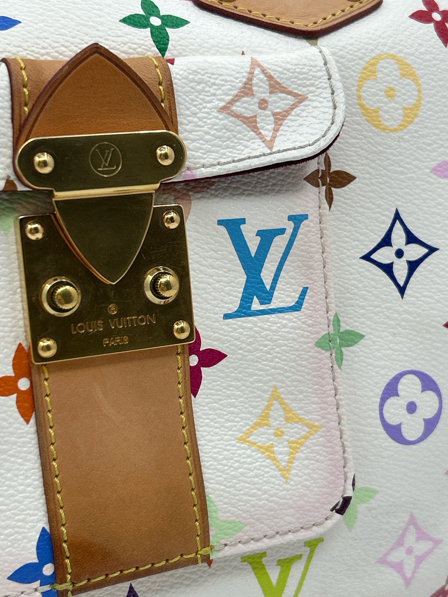 LOUIS VUITTON White Monogram Speedy Women Purse