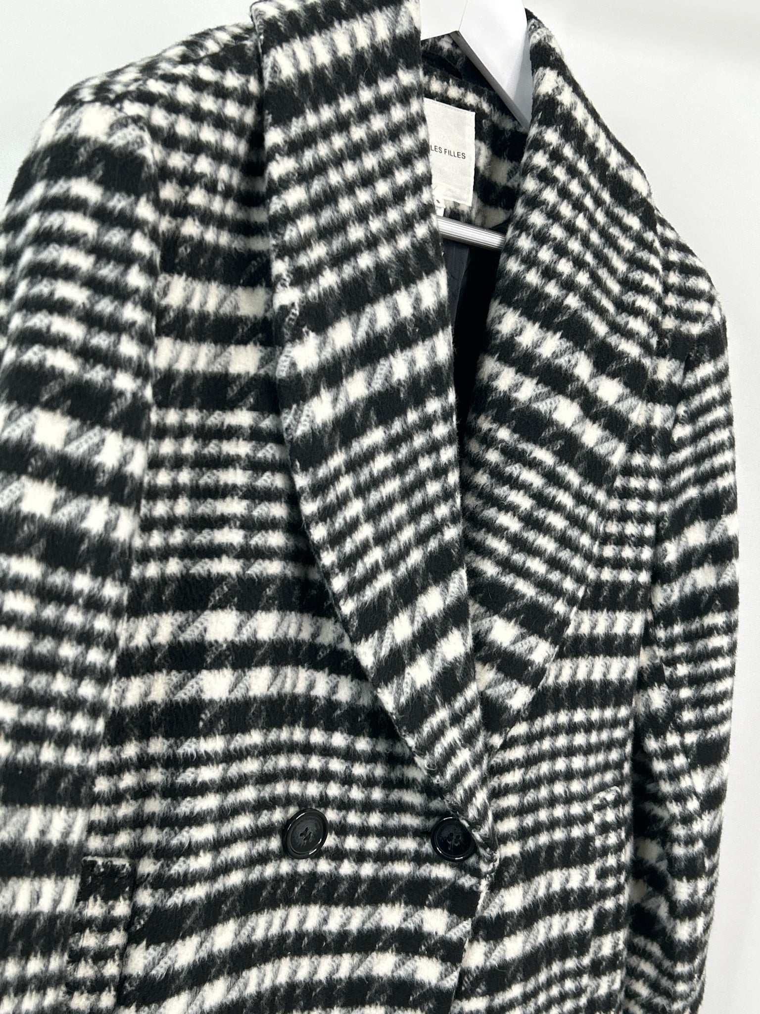 AVEC LES FILLES Size S Black and White Women Coat