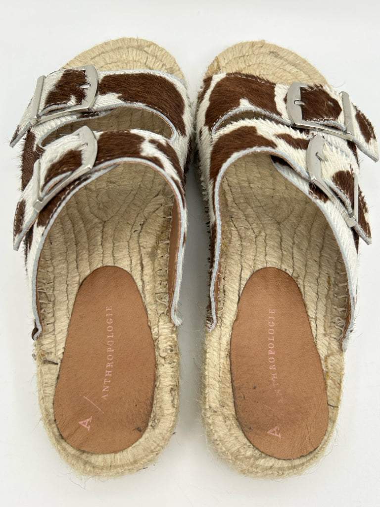 ANTHROPOLOGIE Size 36 Brown Print Women's Sandal