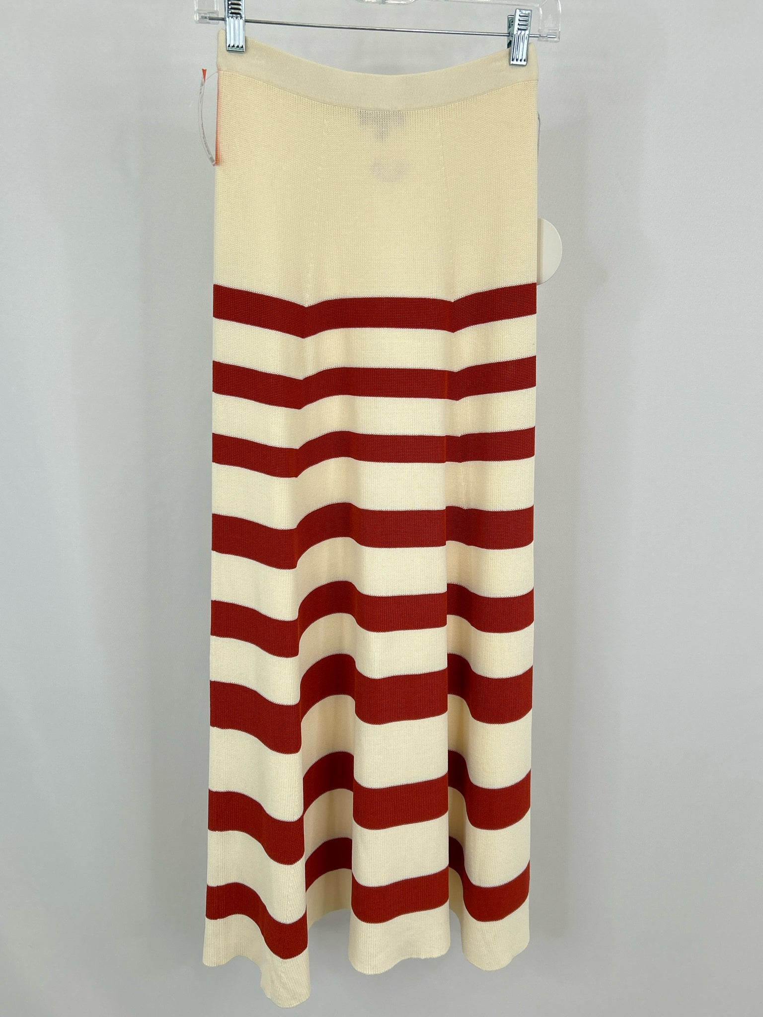 STAUD Size XS Ivory Striped Women Skirt NWT