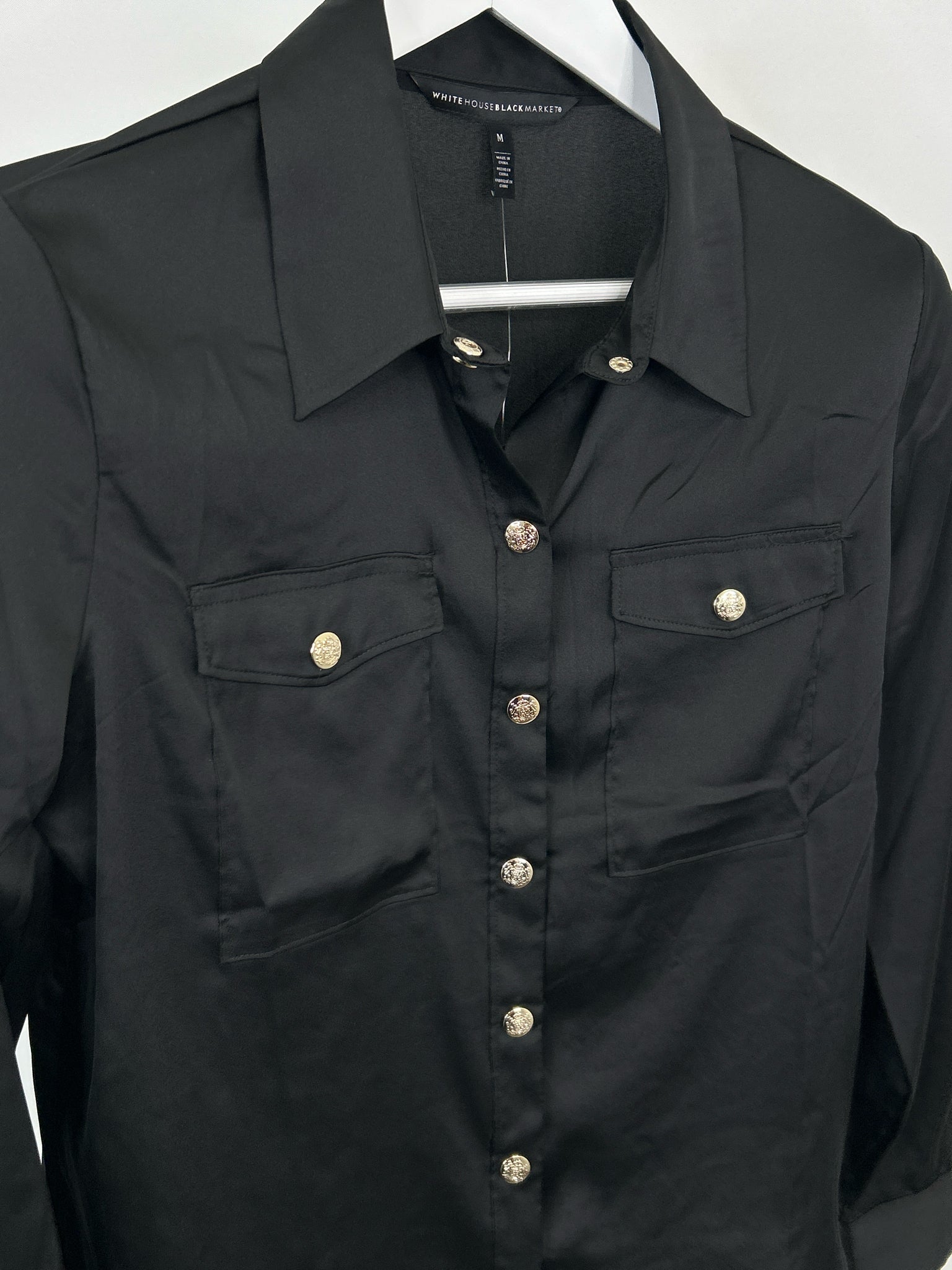 White House Black Market Size M Black Women Blouse