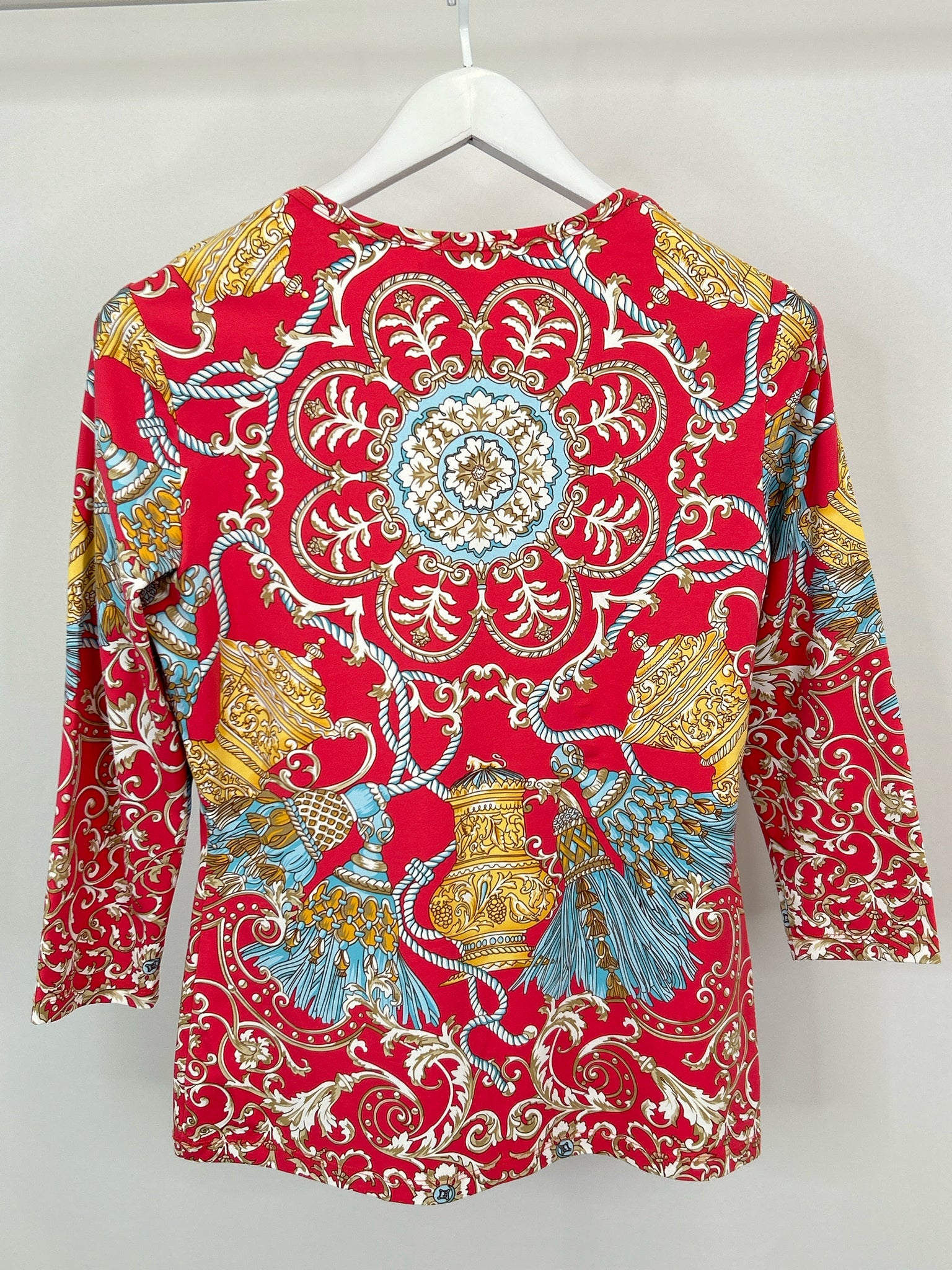 J.MCLAUGHLIN Size M Red Print Women Top