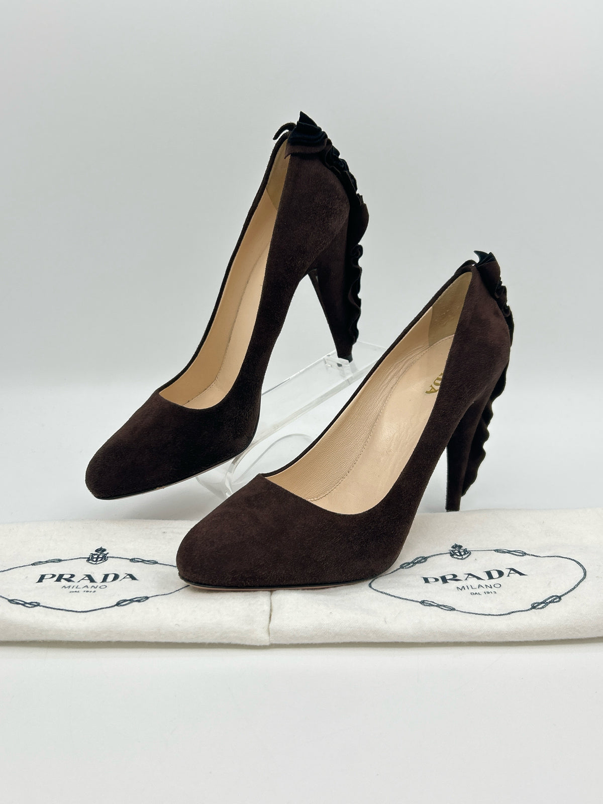 PRADA Size 39.5 Brown Women Pumps