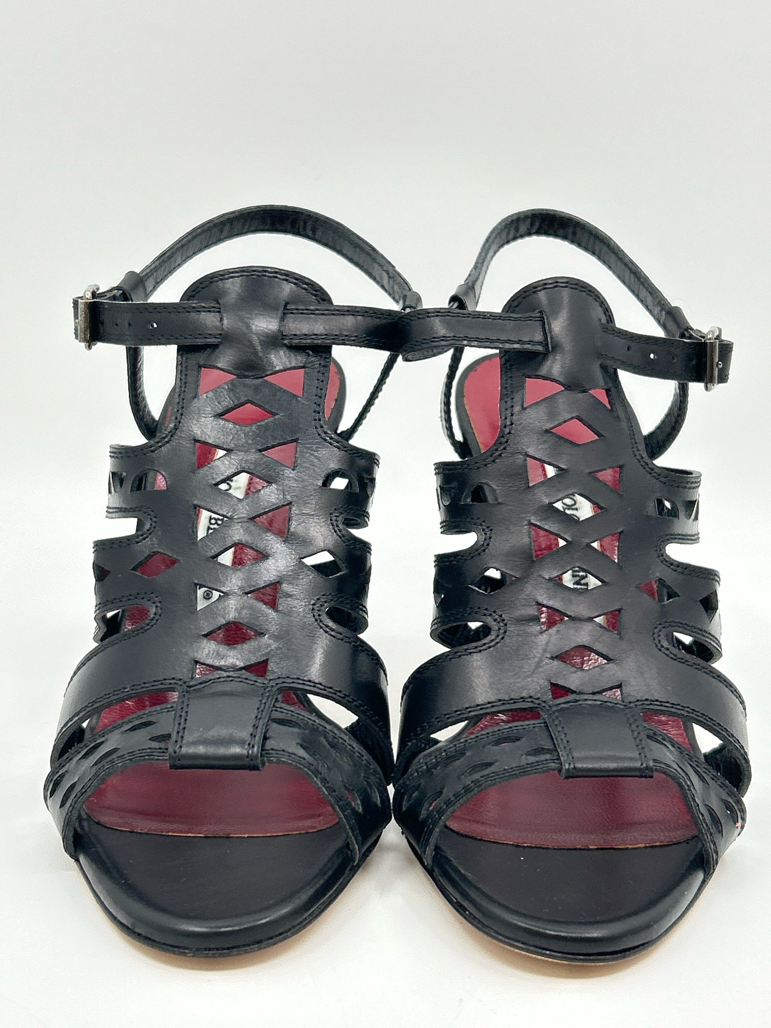 MANOLO BLAHNIK Size 38.5 Black Women Sandal