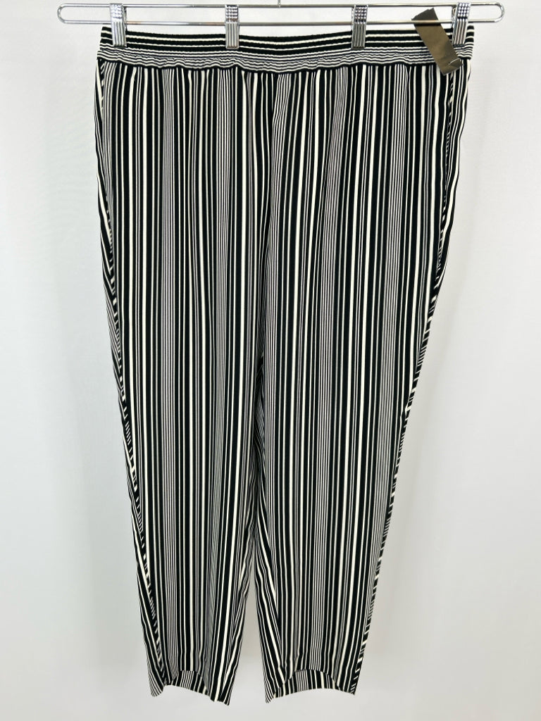 CHICO'S Size 14R Black Striped Women's Pants NWT