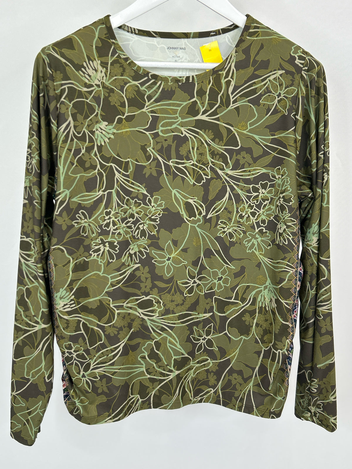 JOHNNY WAS Size XL Green Print Women Top