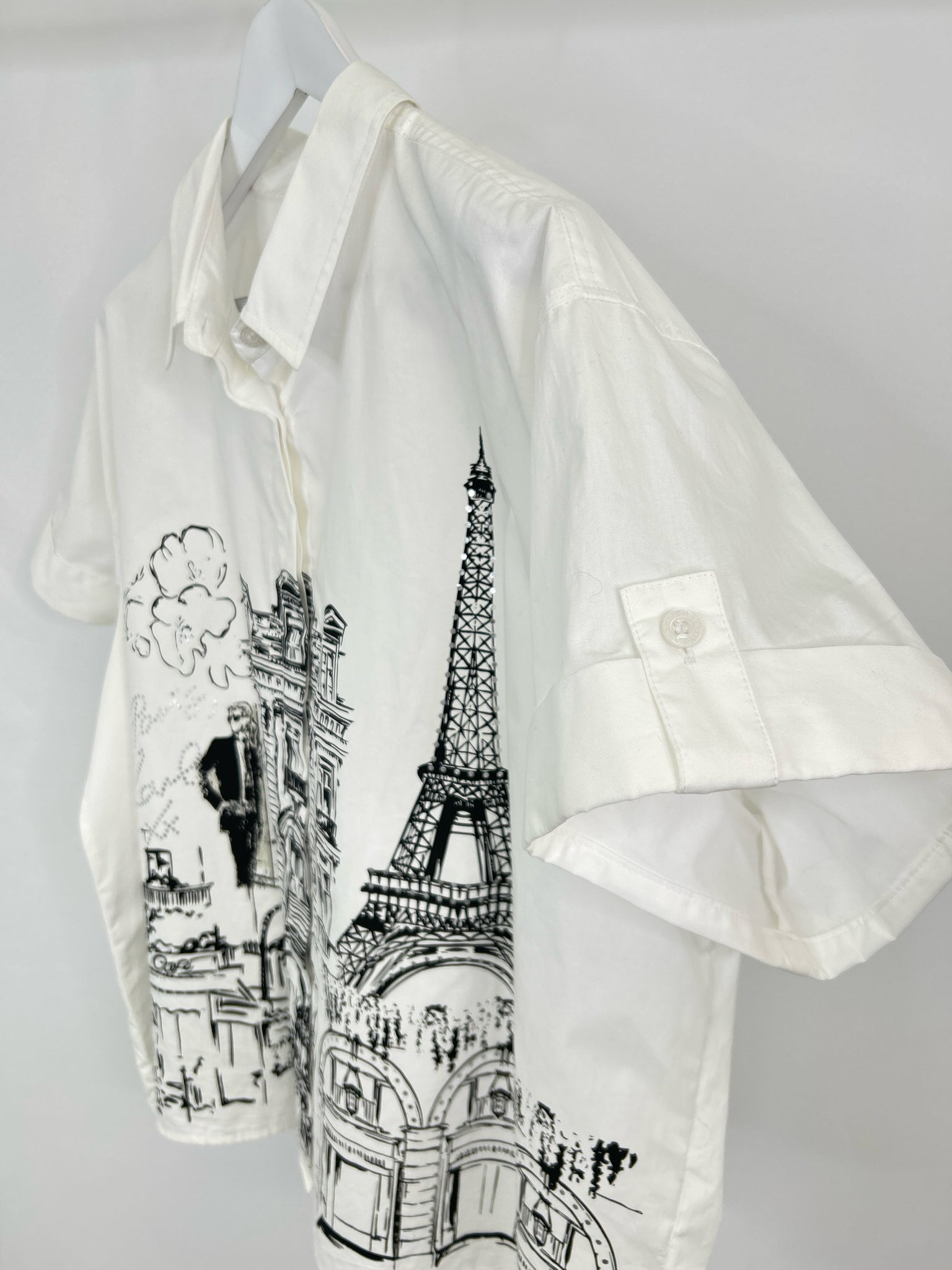 KARL LAGERFELD Size 1X White and black Women Shirt
