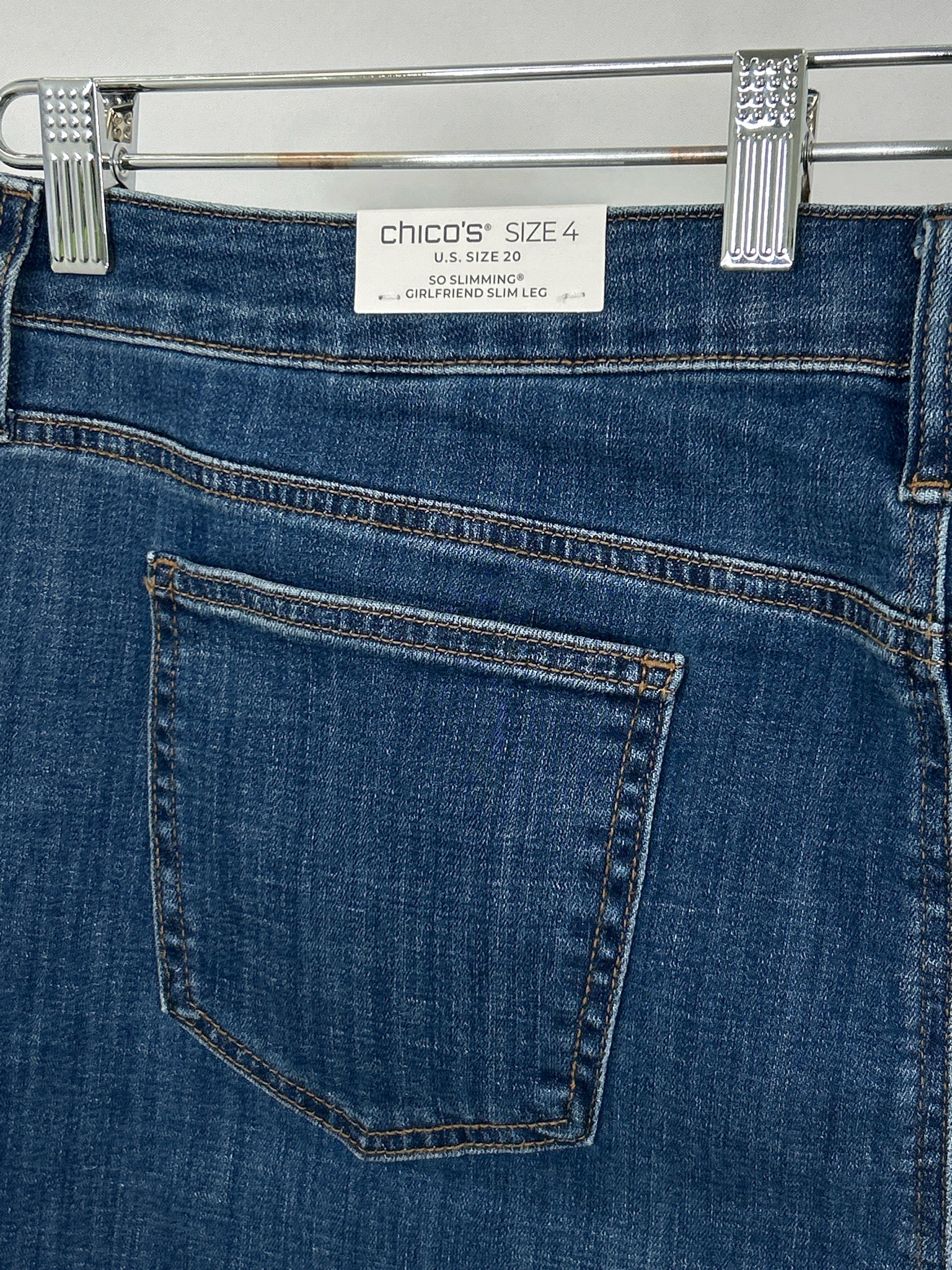 CHICO'S Size 20 Blue Denim Women Jeans NWT