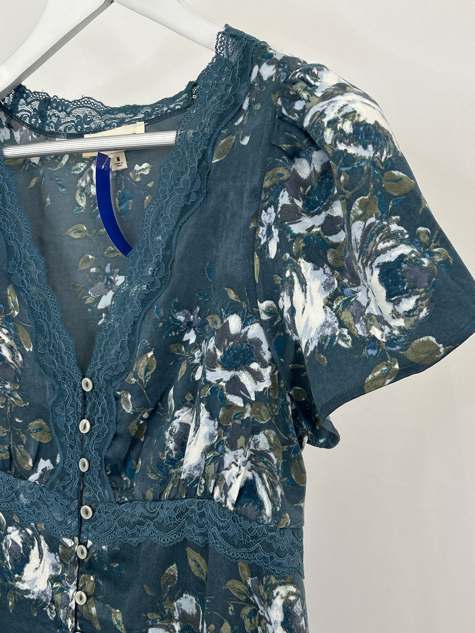 LUCKY BRAND Size M Blue Floral Women Dress NWT