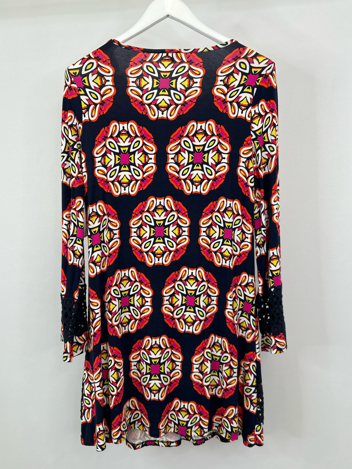 CROWN & IVY Size S Navy Print Women Dress