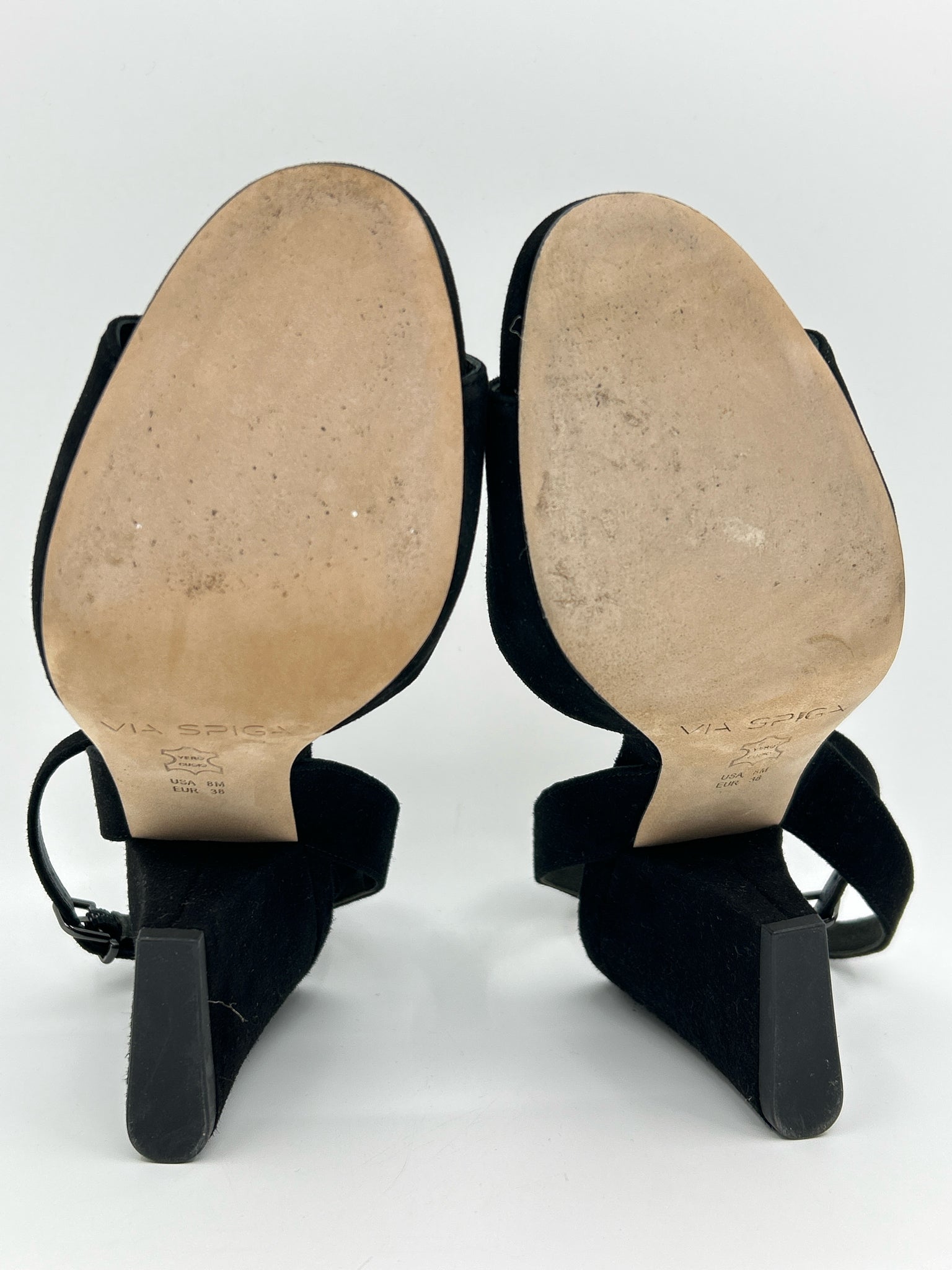 VIA SPIGA Size 8M Black Women Sandal