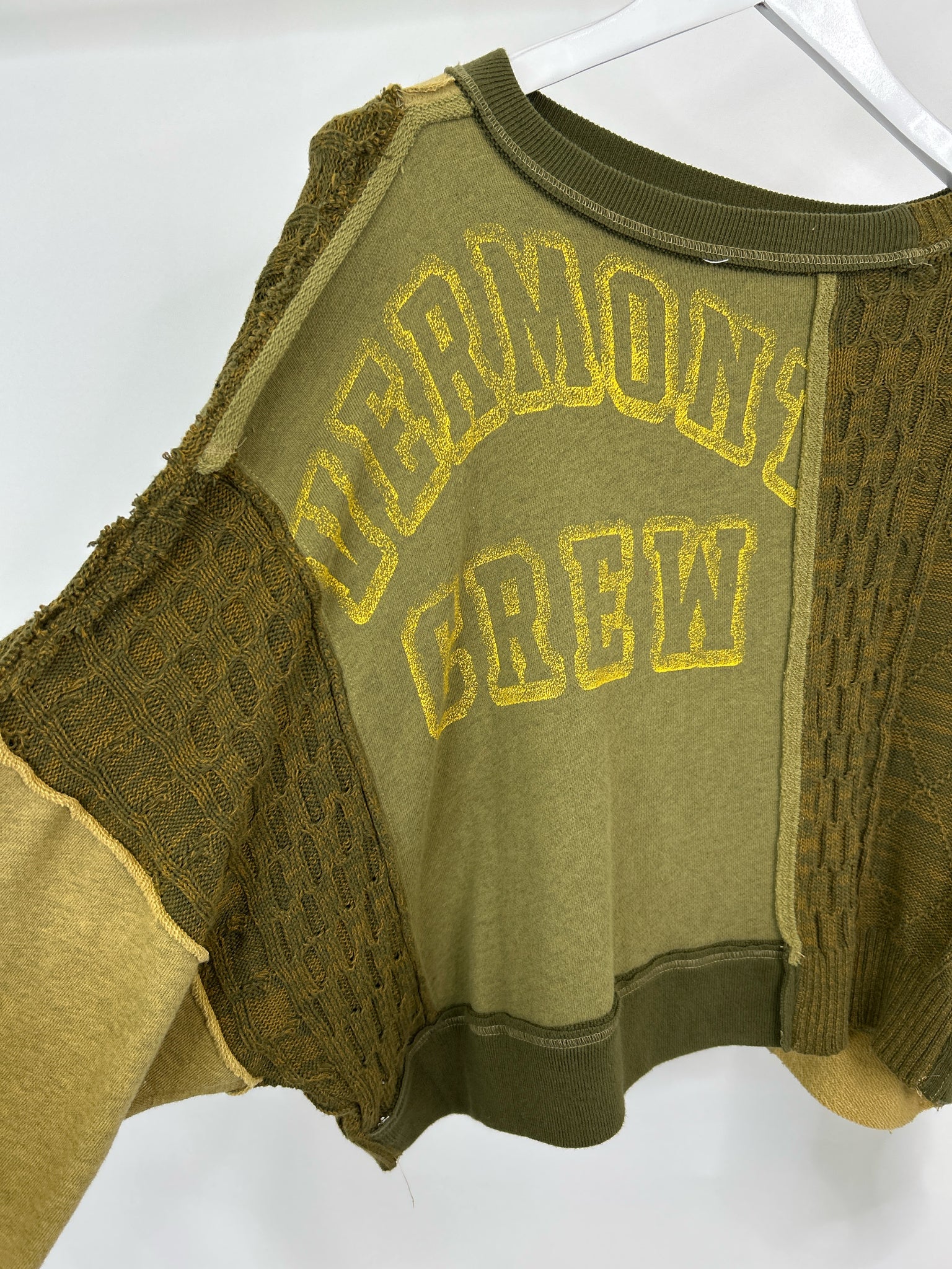 FREE PEOPLE Size M Green Print Women Sweater