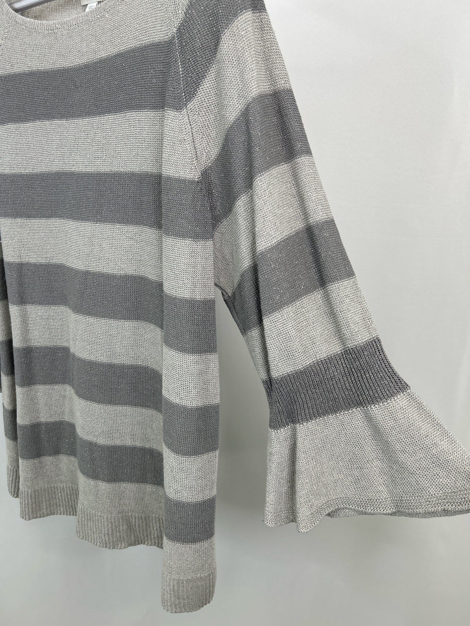 J. JILL Size XL Gray Striped Women Sweater NWT