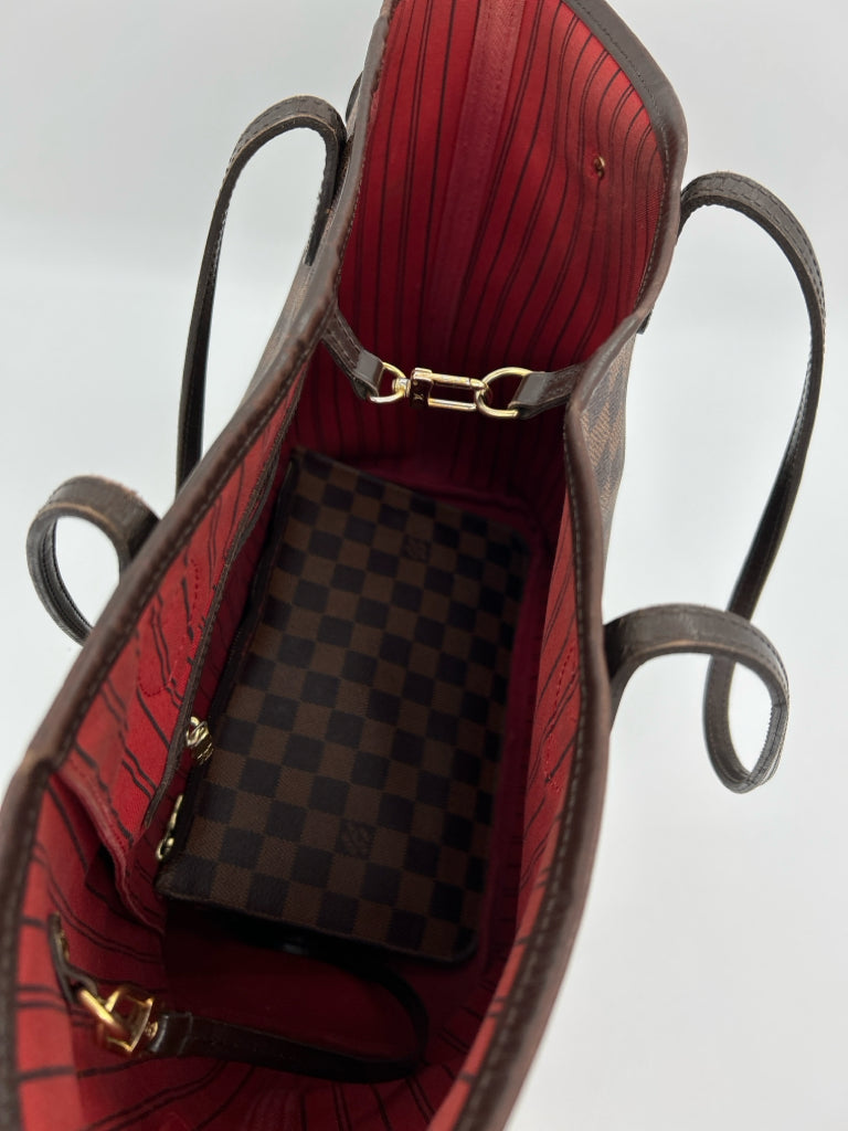 LOUIS VUITTON Damier MM Neverfull Damier Brown Print Women's Purse Tote