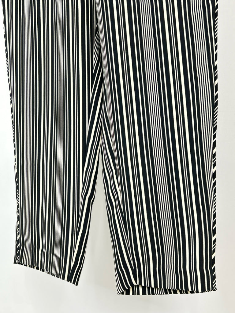 CHICO'S Size 14R Black Striped Women's Pants NWT