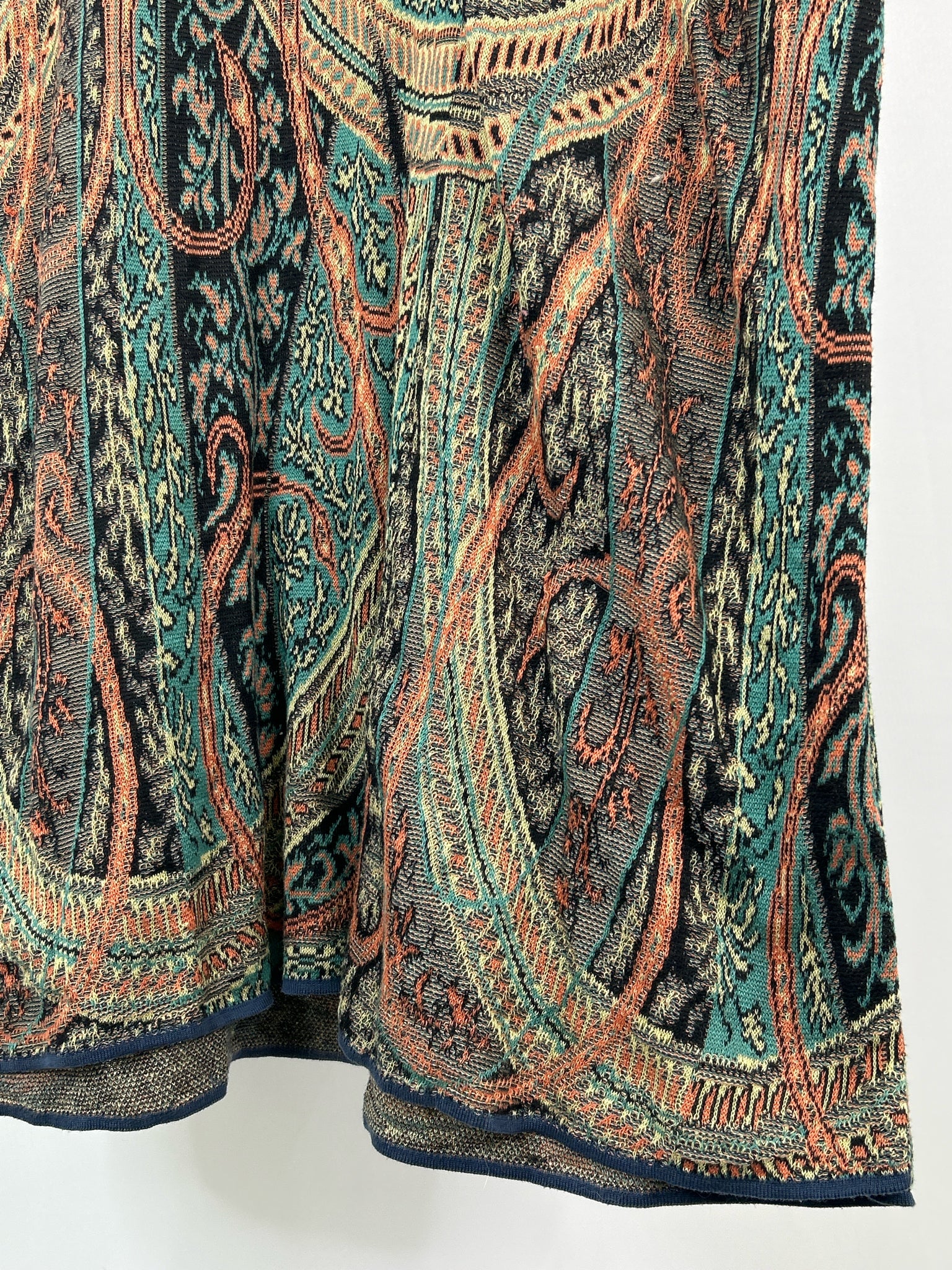 PERUVIAN CONNECTION Size L Teal and Orange Women Skirt