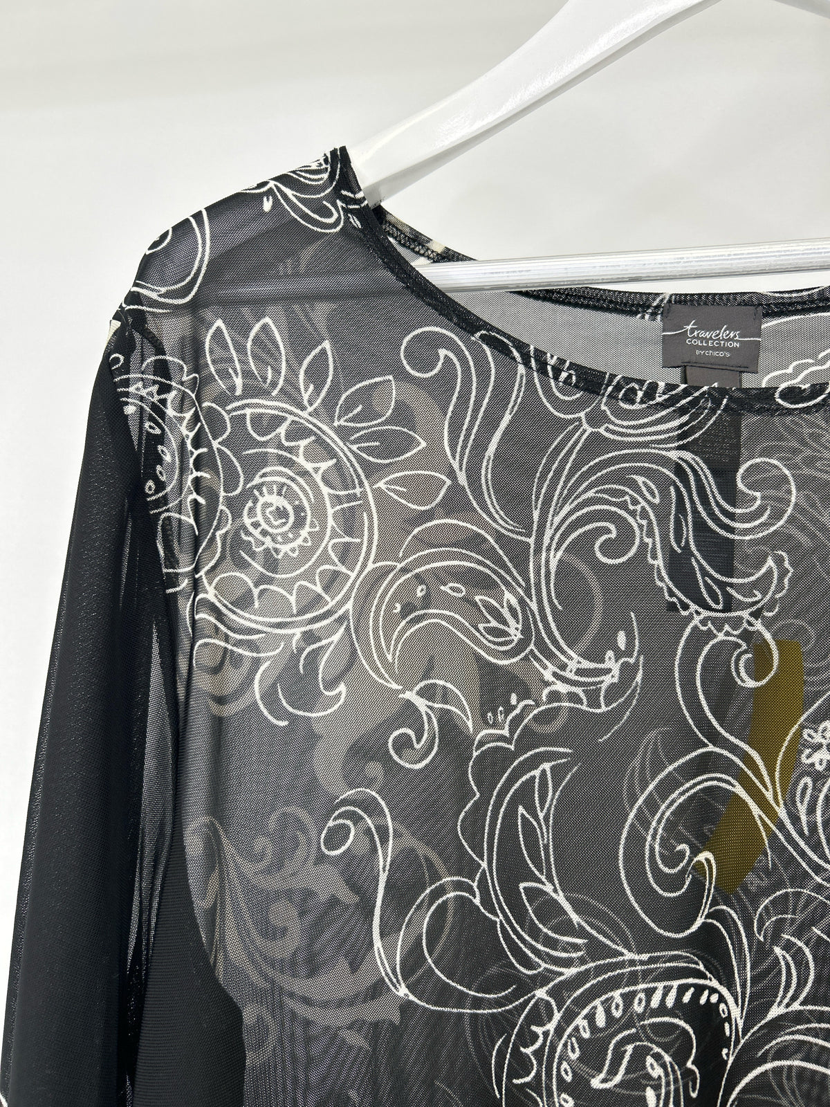 CHICO'S Size XXL Black and Neutral Women Top