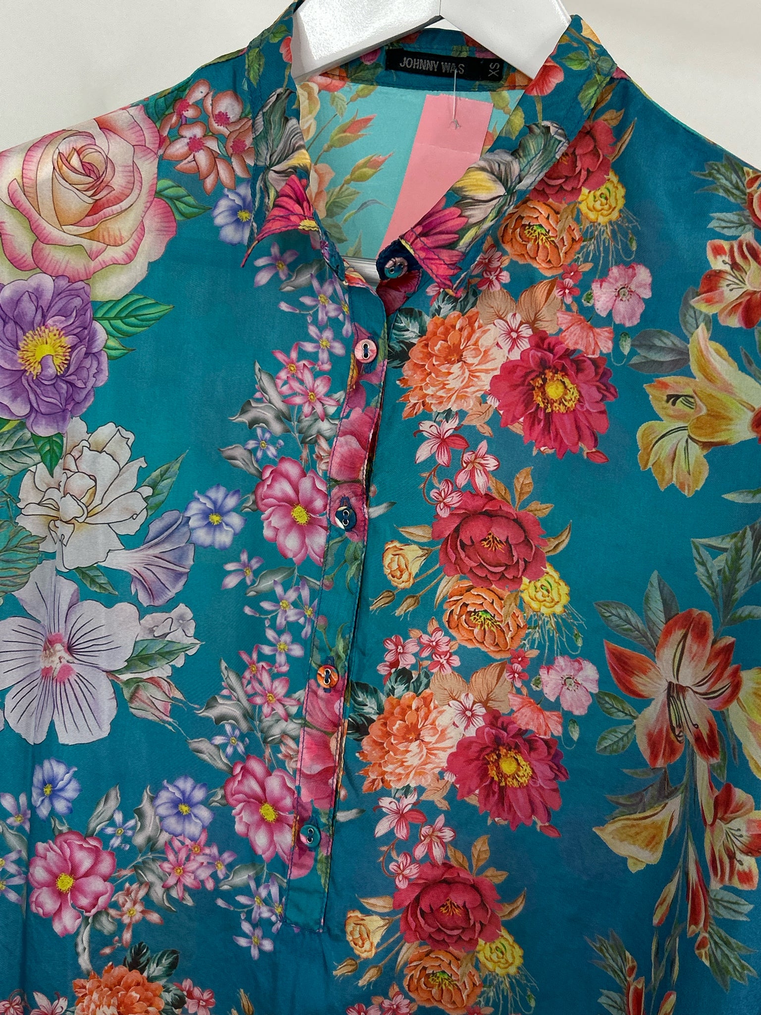 JOHNNY WAS Size XS Blue floral Women Top