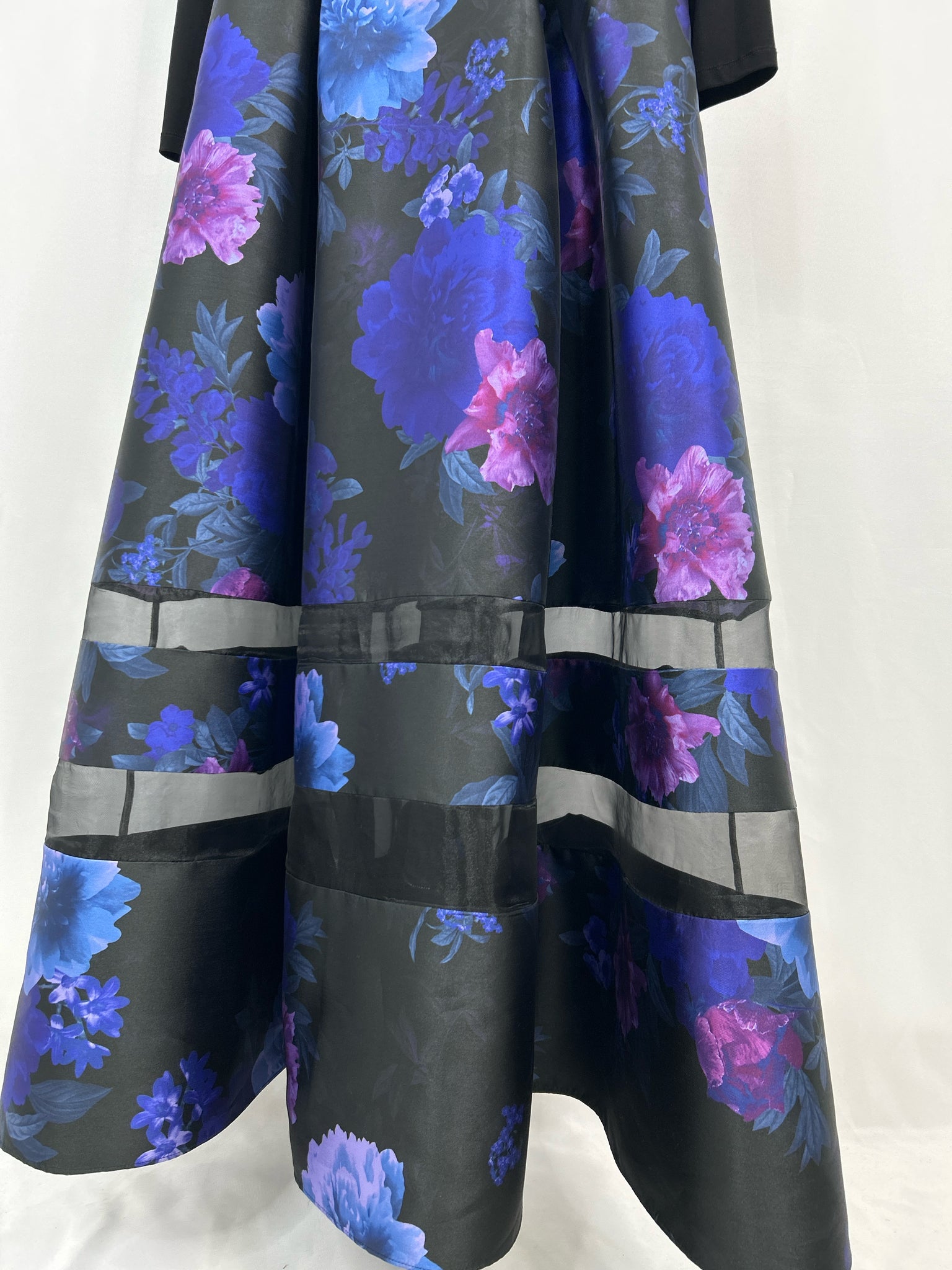 ADRIANNA PAPELL Size 10 Black & Purple Women Dress