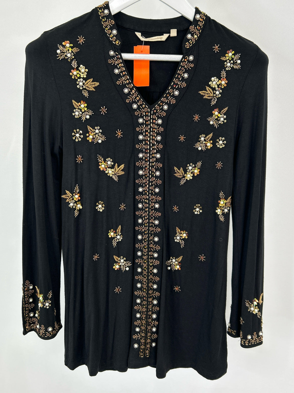 SOFT SURROUNDINGS Size XS BLACK & GOLD Women Tunic