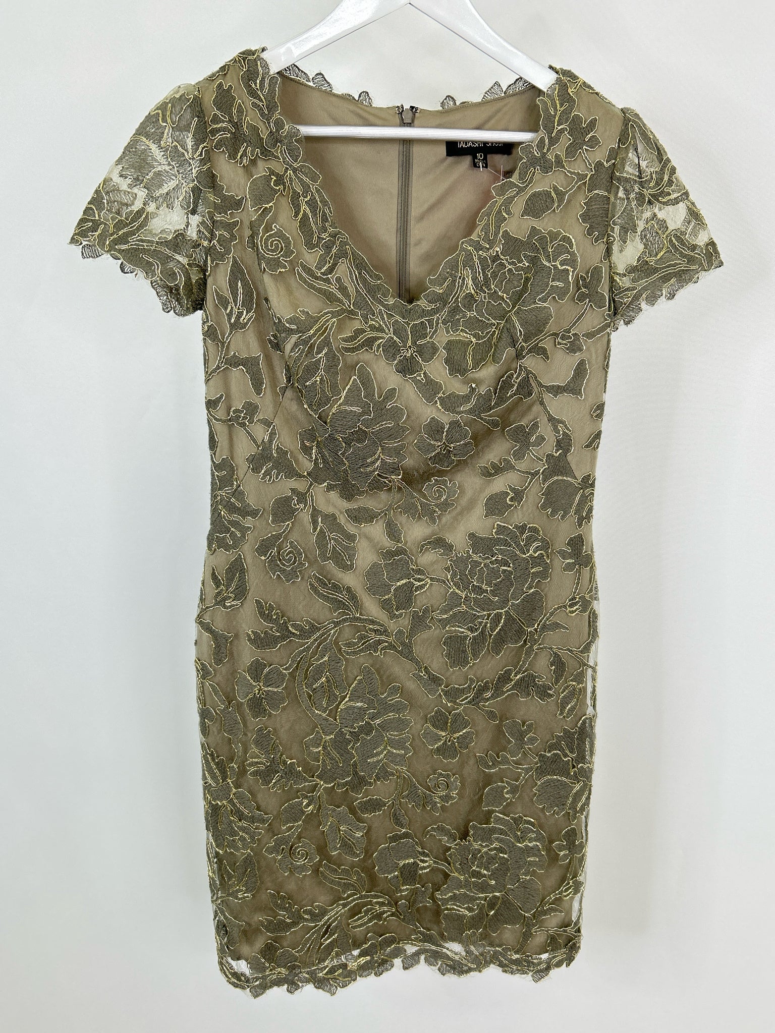 TADASHI SHOJI Size 10 Taupe Women Dress