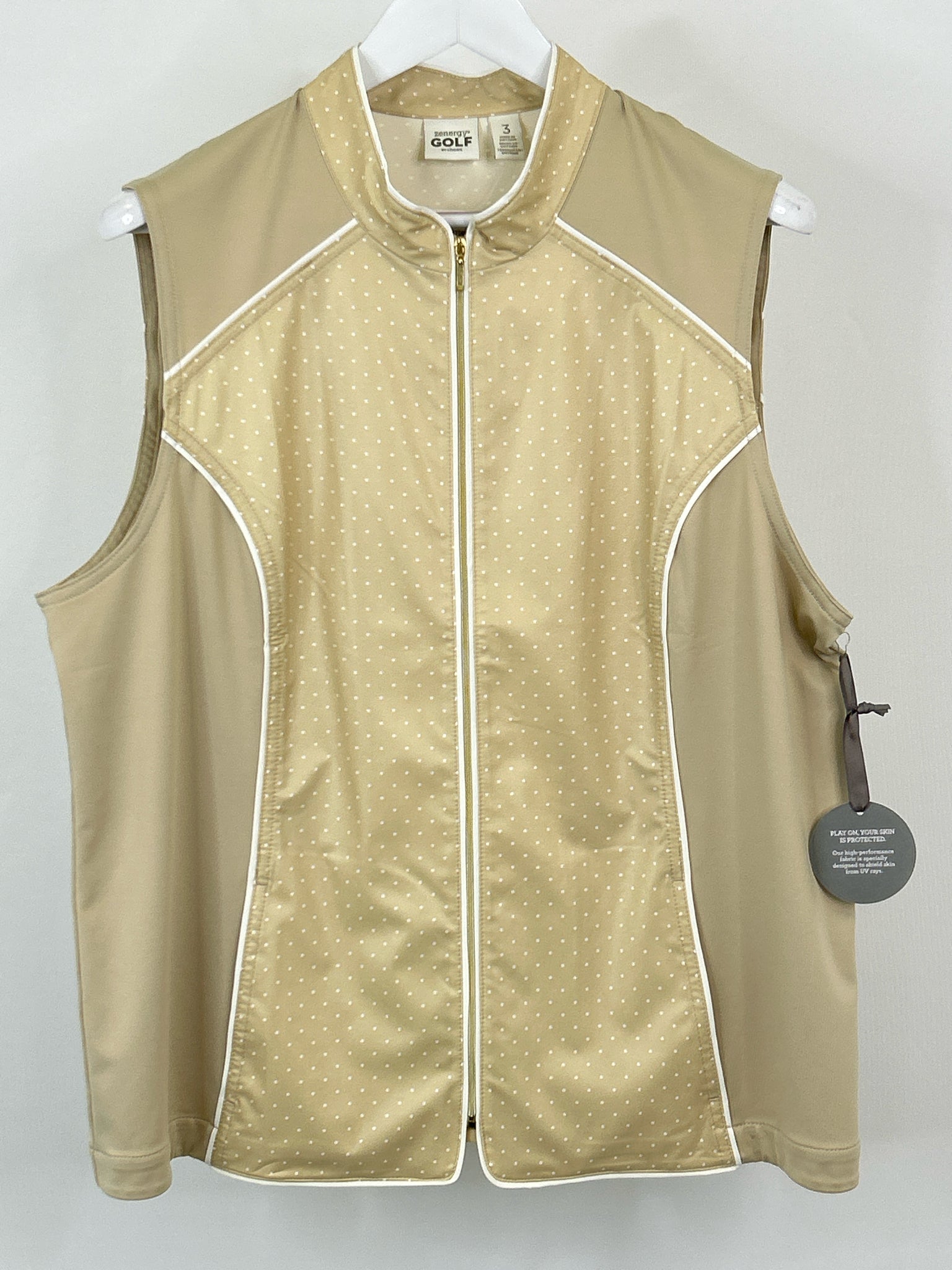 CHICO'S Size 16 KHAKI Women 2-Piece Vest & Skort NWT