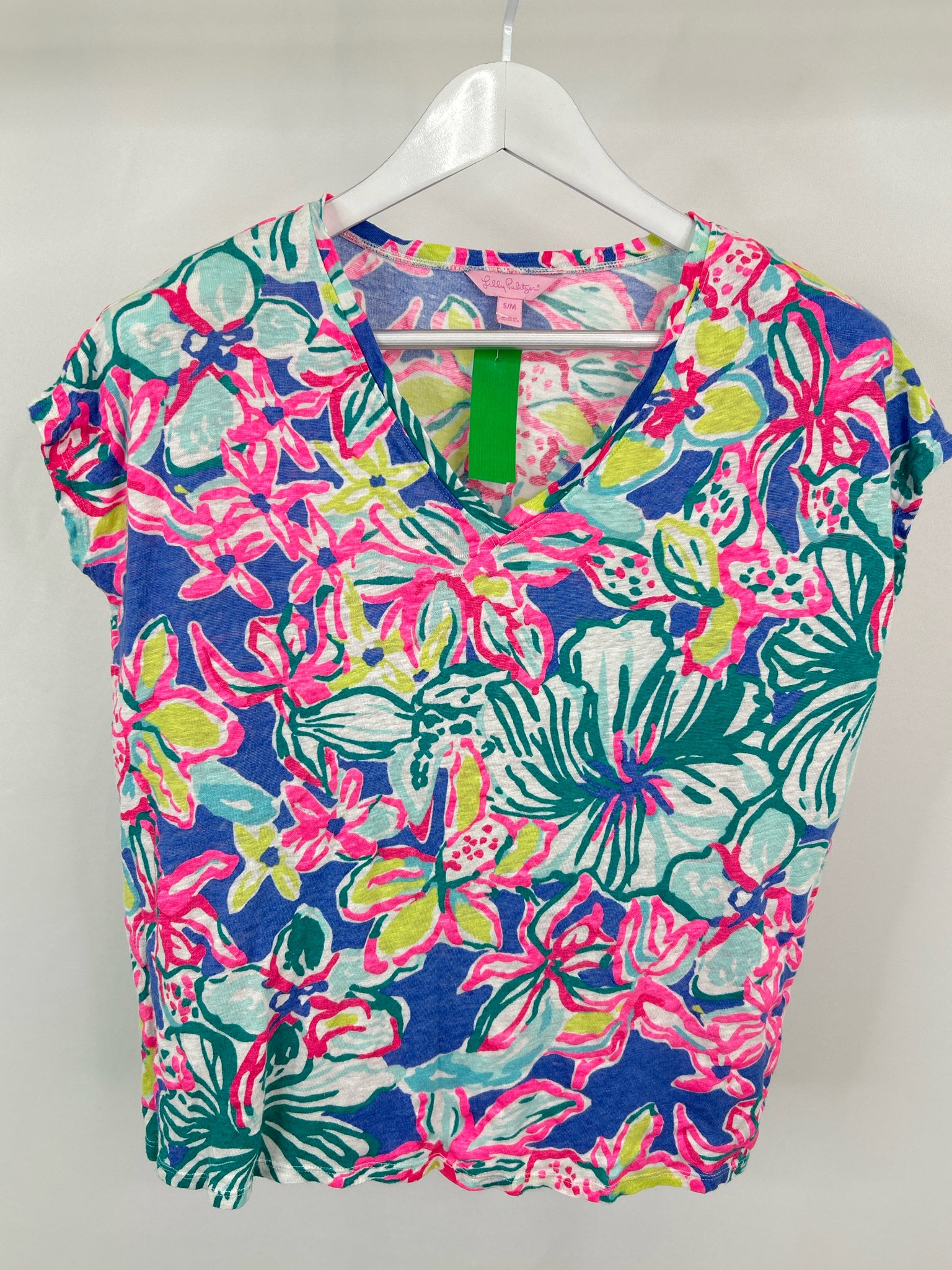 LILLY PULITZER Size S/M BLUE AND PINK Women T-shirt