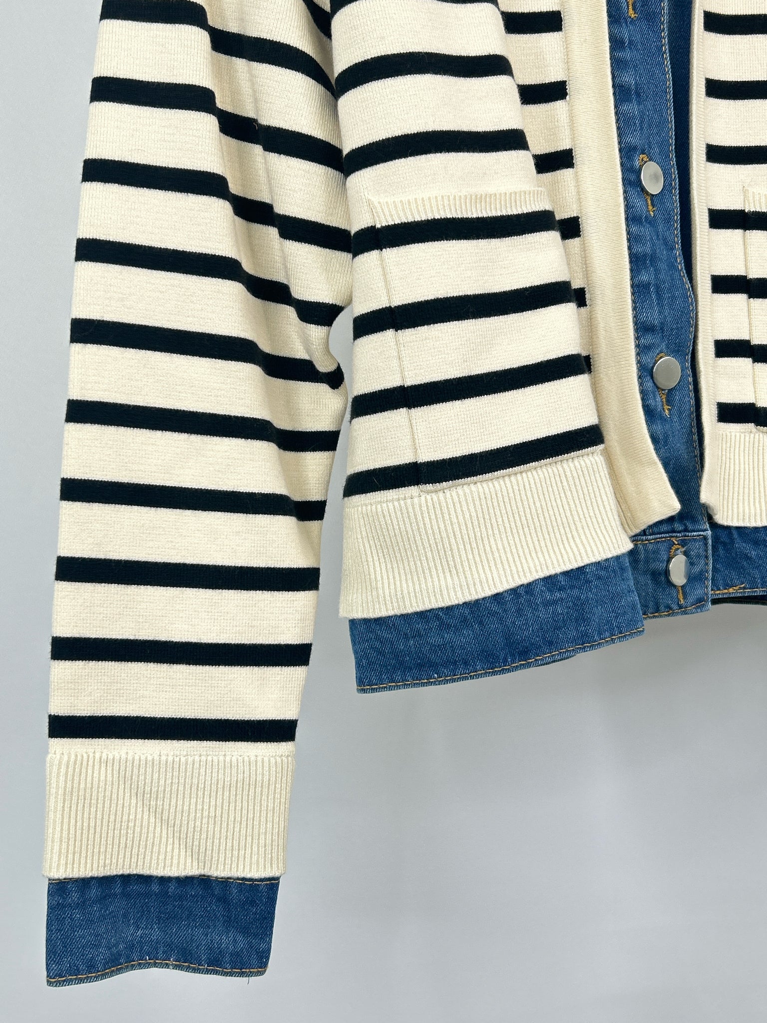 ENTRO Size S CREAM AND BLACK Women Cardigan