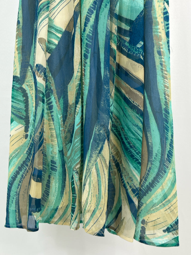 JAX Size 4 Teal Print Women's Dress