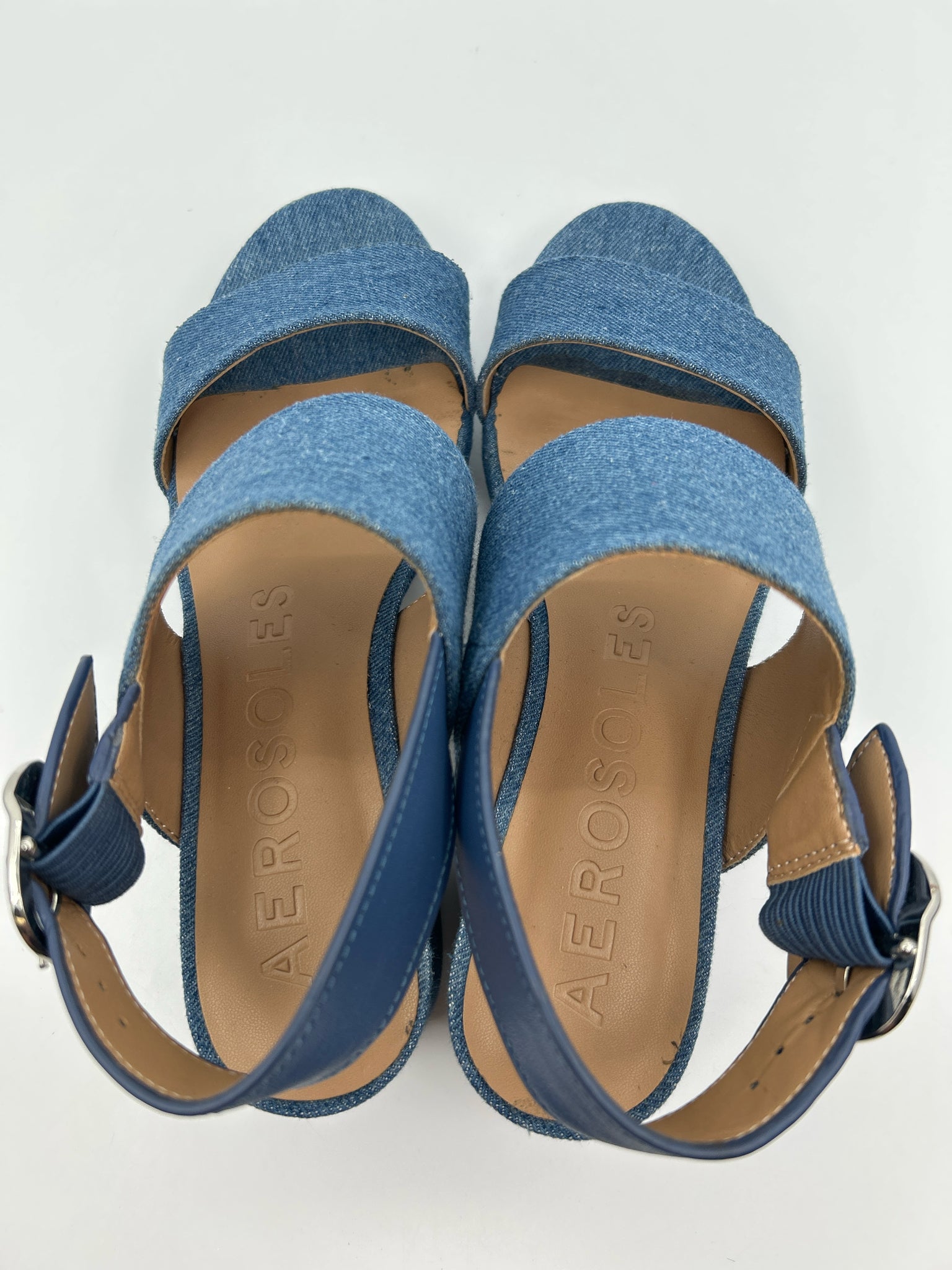 AEROSOLES Size 7.5 BLUE DENIM Women's Sandal