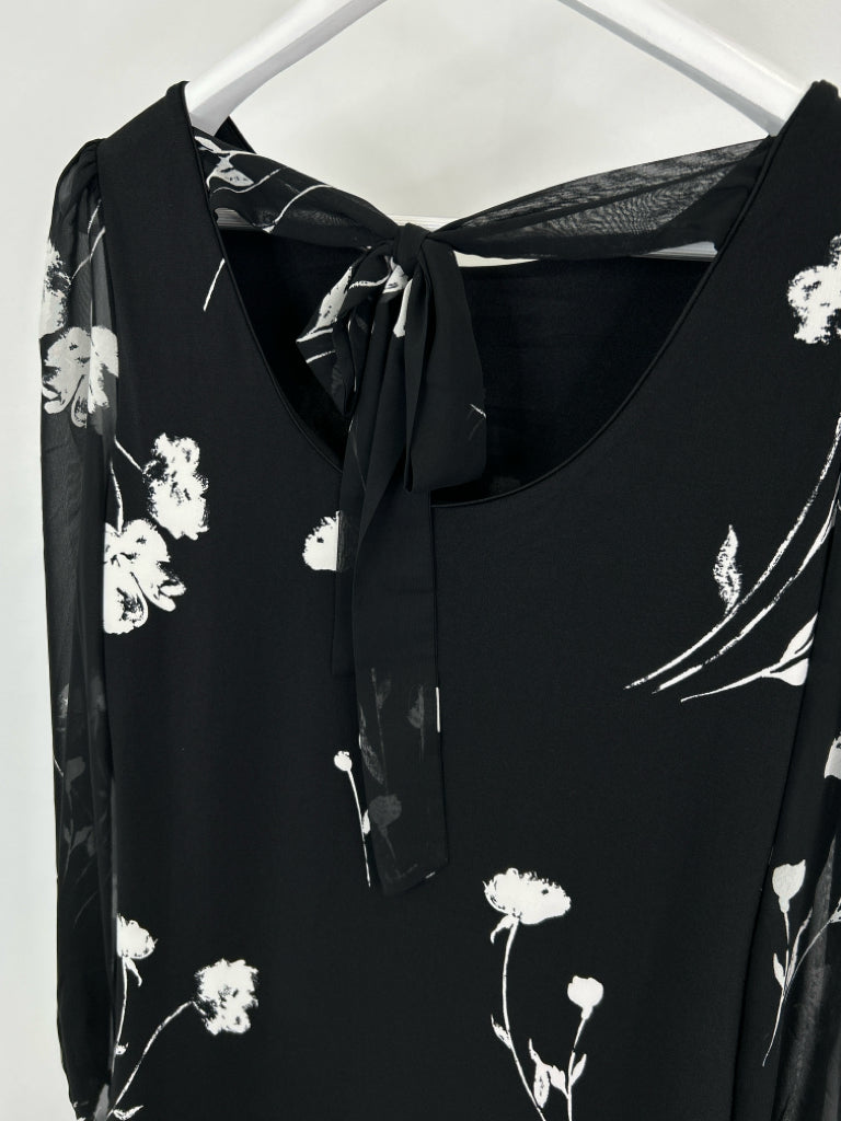 White House Black Market Size S Black Print Women's Dress NWT