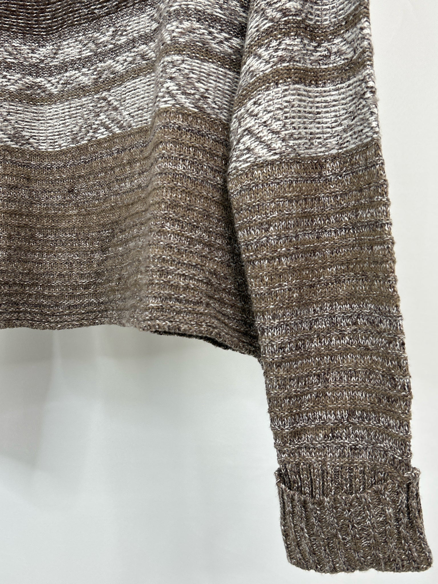 RAG POETS Size L Brown and White Women Sweater