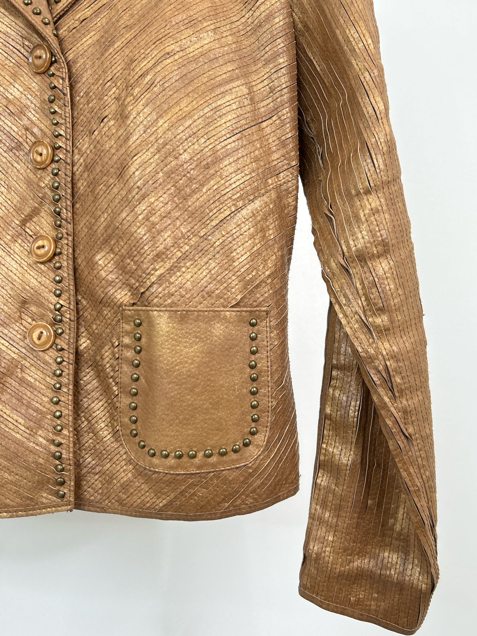 MARGARET GODFREY Size M Bronze Women Leather Jacket