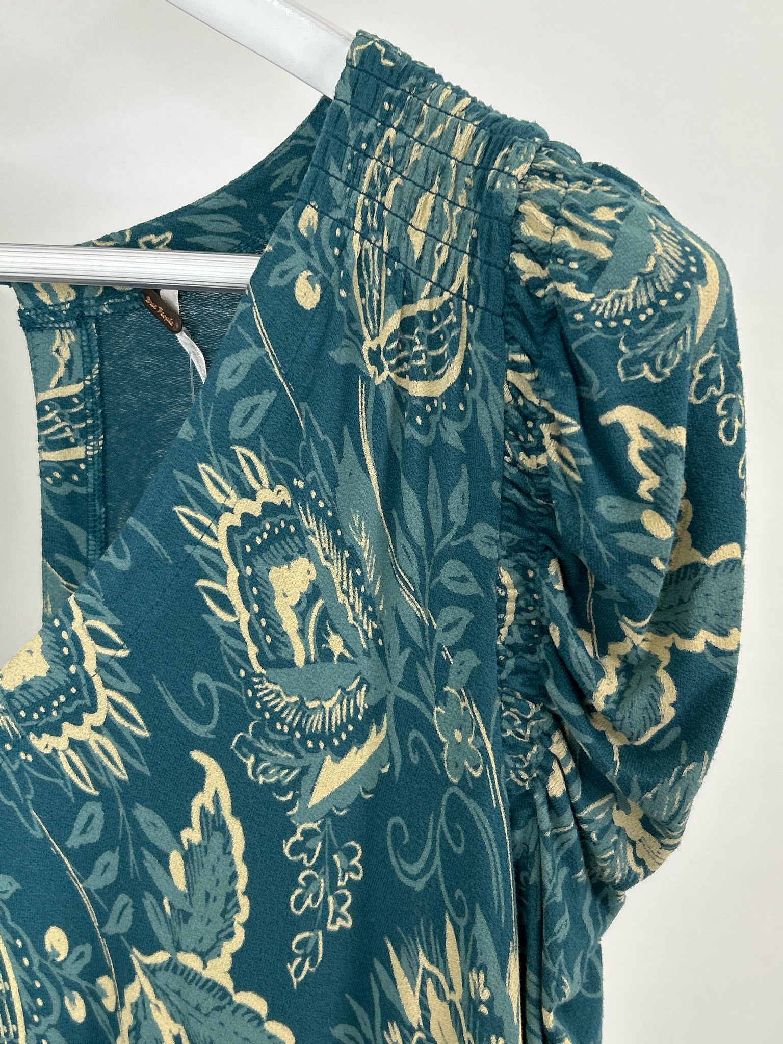FREE PEOPLE Size XS Teal Print Women Dress
