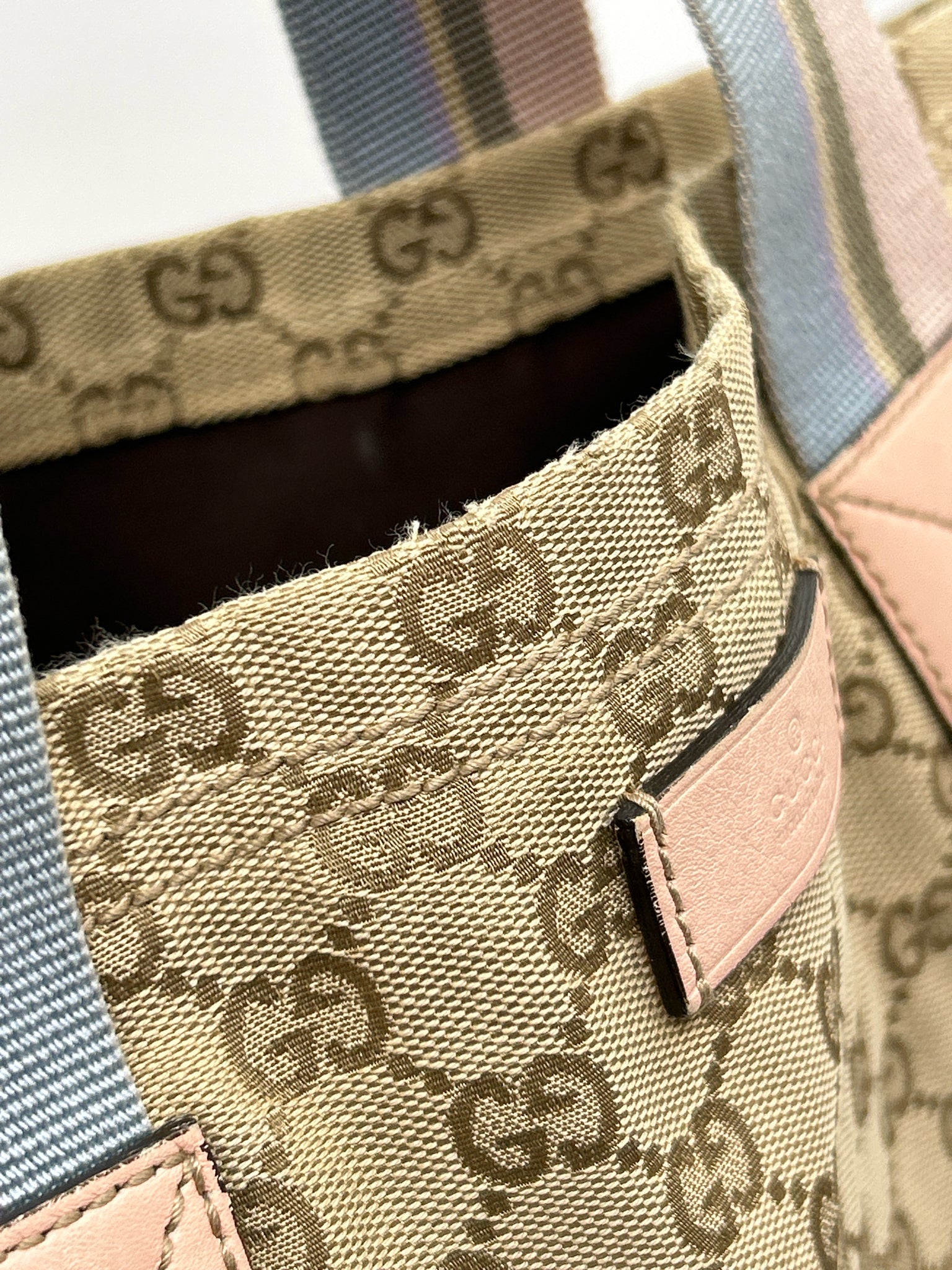 GUCCI Beige Monogram Women Purse Tote