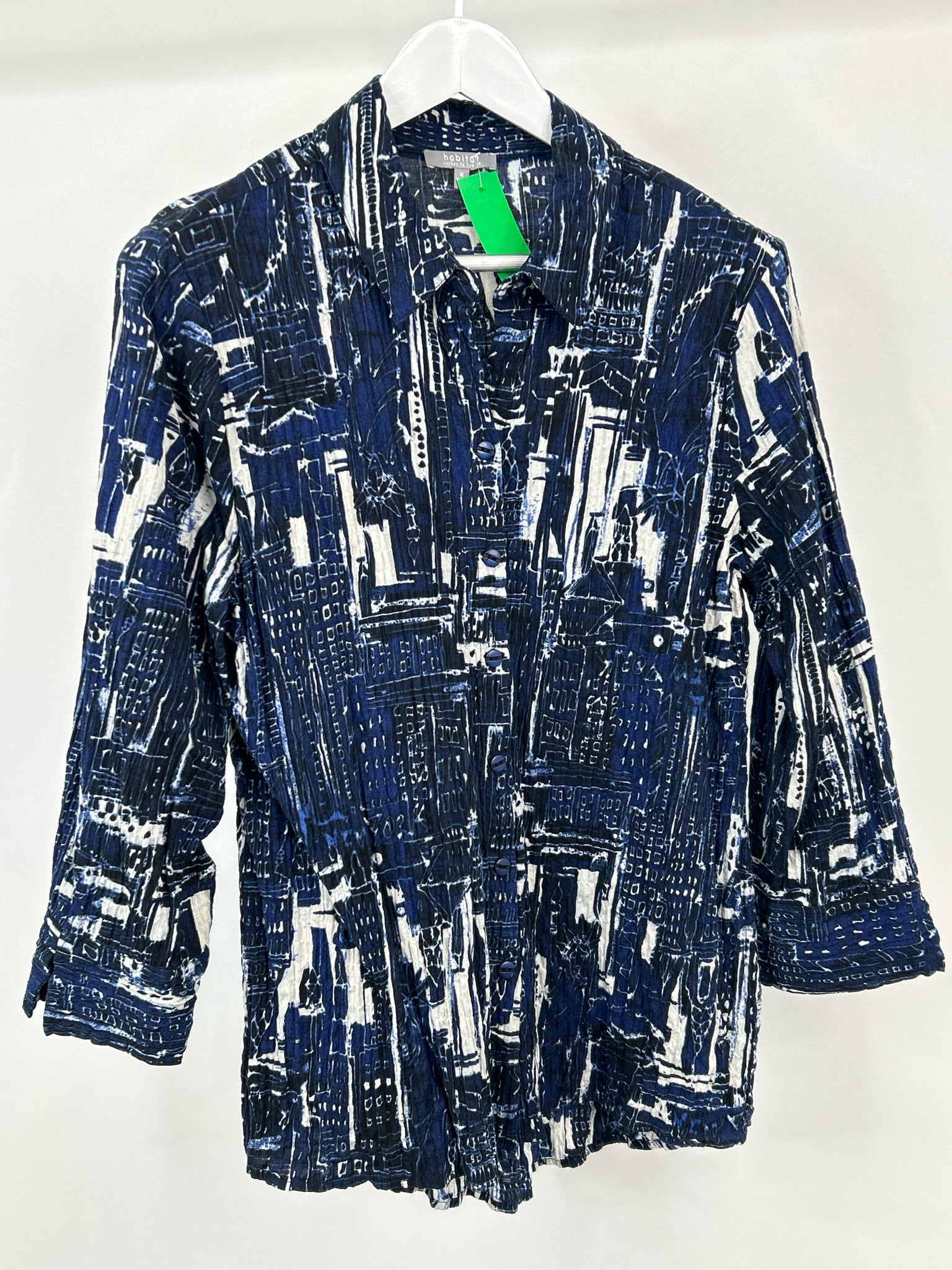 HABITAT Size M NAVY AND WHITE Women Shirt